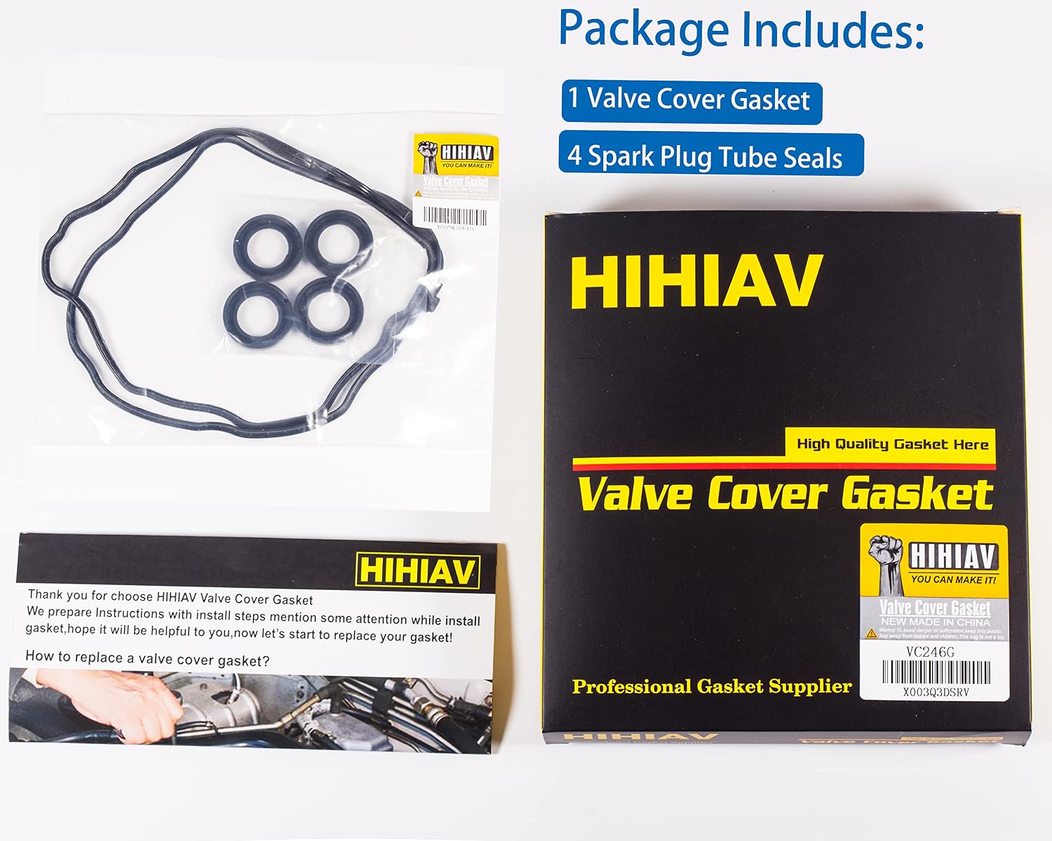 VS50741R for Honda Civic 1.8 Valve Cover Gasket Honda HR-V 1.8, Acura ILX 2.0 Valve Cover Gasket 2006 2007 2008 2009 2010 2011 2012 2013 2014 2015 2016 2017 2018 2019 1.8L 2.0L VC246G 036-1953.