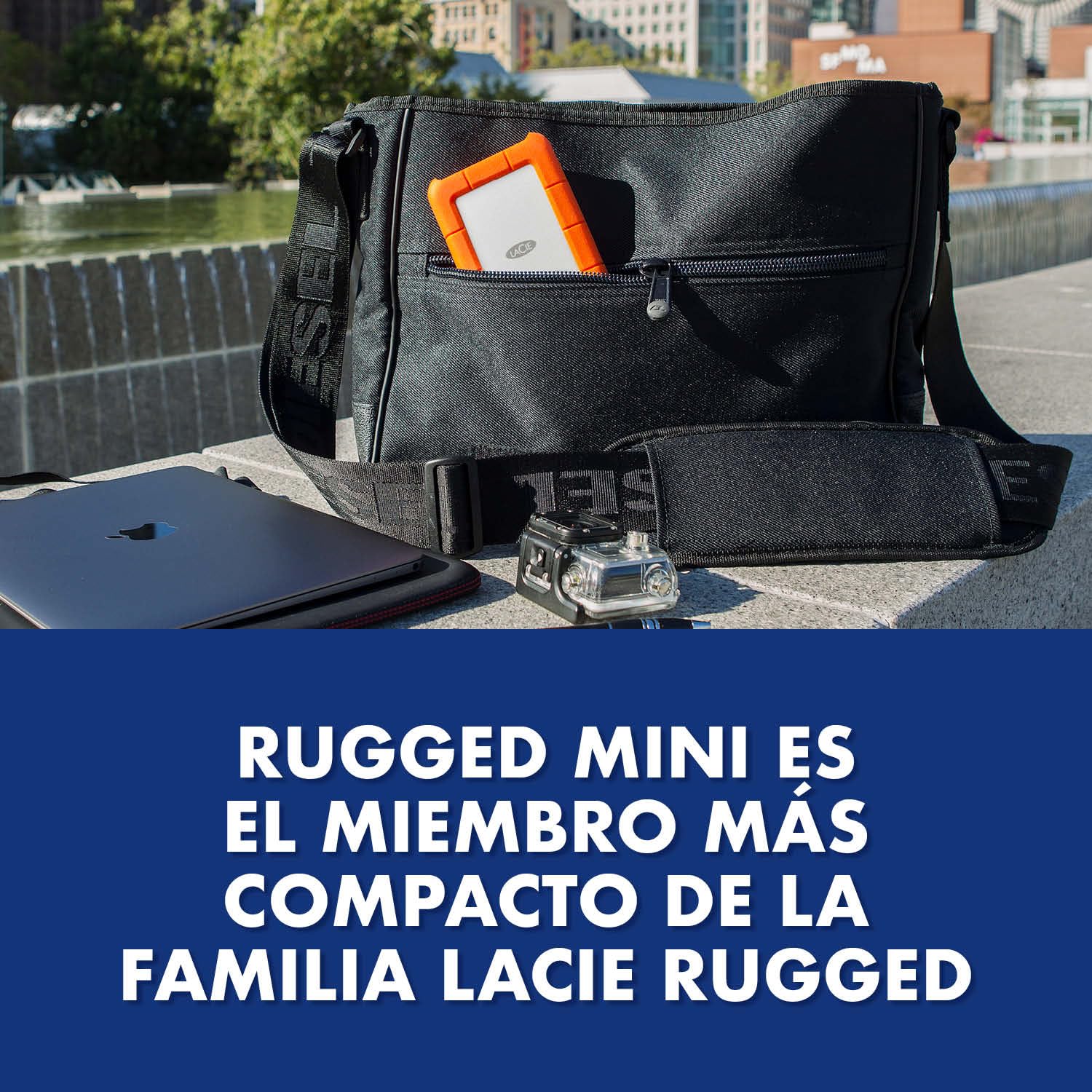 LaCie Rugged Mini 2TB, disco duro externo portátil, 2.5", para PC Mac iPad & iPhone, Data Rescue Services (LAC9000298)