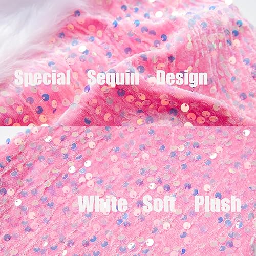 Vista 31 de Sombrero de Navidad morado para adultos, sombrero de Papá Noel con lentejuelas moradas personalizado para Navidad, vacaciones, fiesta de Año Nuevo