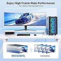 Vista 4 de Cable Matters Certificado VESA Cable DisplayPort 1.4 corto de 32.4 Gbps 3 pies, compatible con 8K 60Hz, cable DisplayPort 4K 240Hz 1.4