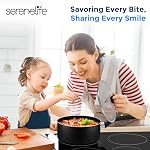 SereneLife 6 Piece Pots & Pans Set - Non-Stick Coating Inside, Includes: 2 Sauce Pots with Lids, Small 8" Fry Pan, Medium 10" Fry Pan, Black