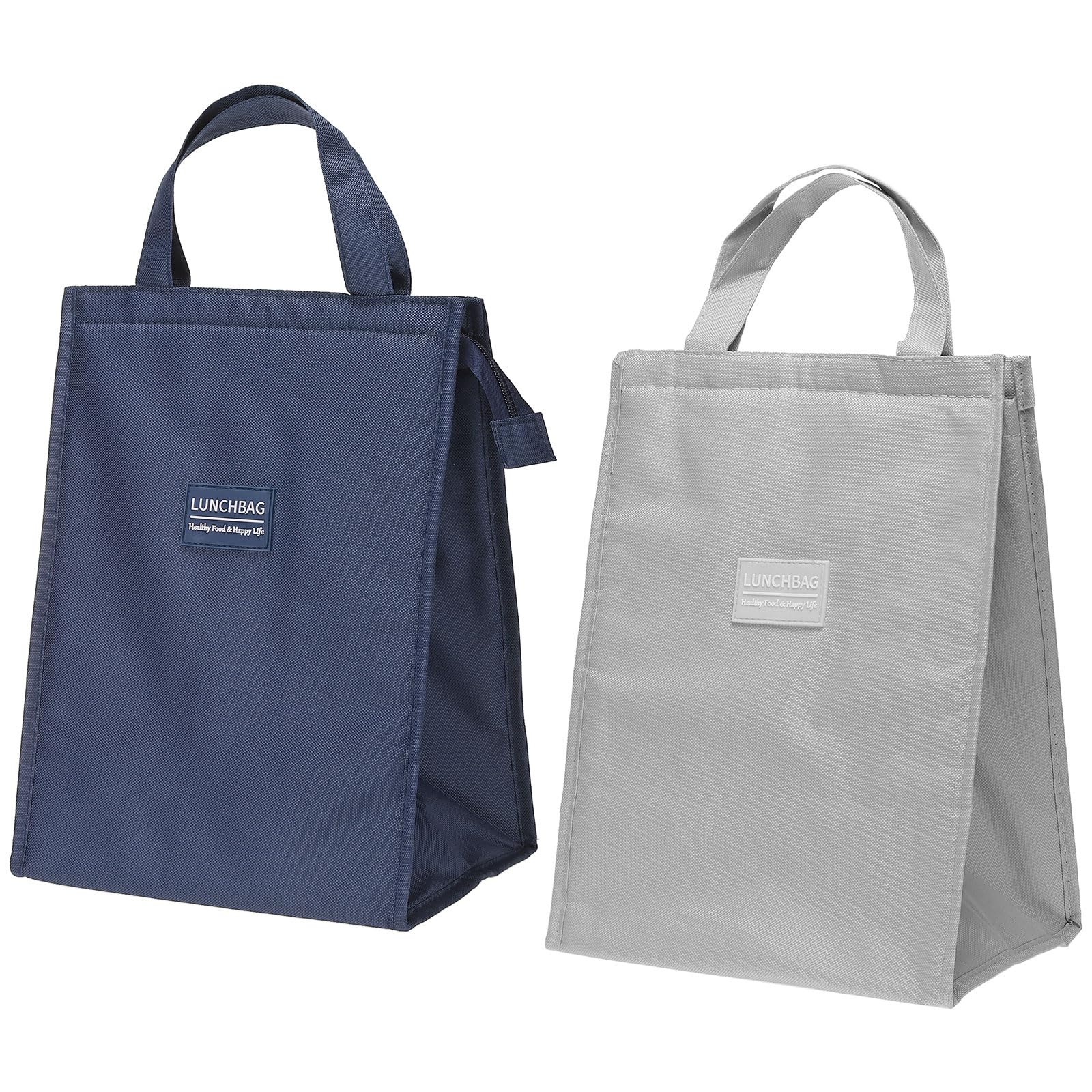 PATIKIL 2Paquet Isotherme Déjeuner Sacs 10"x6"x13" Foncé Bleu Gris