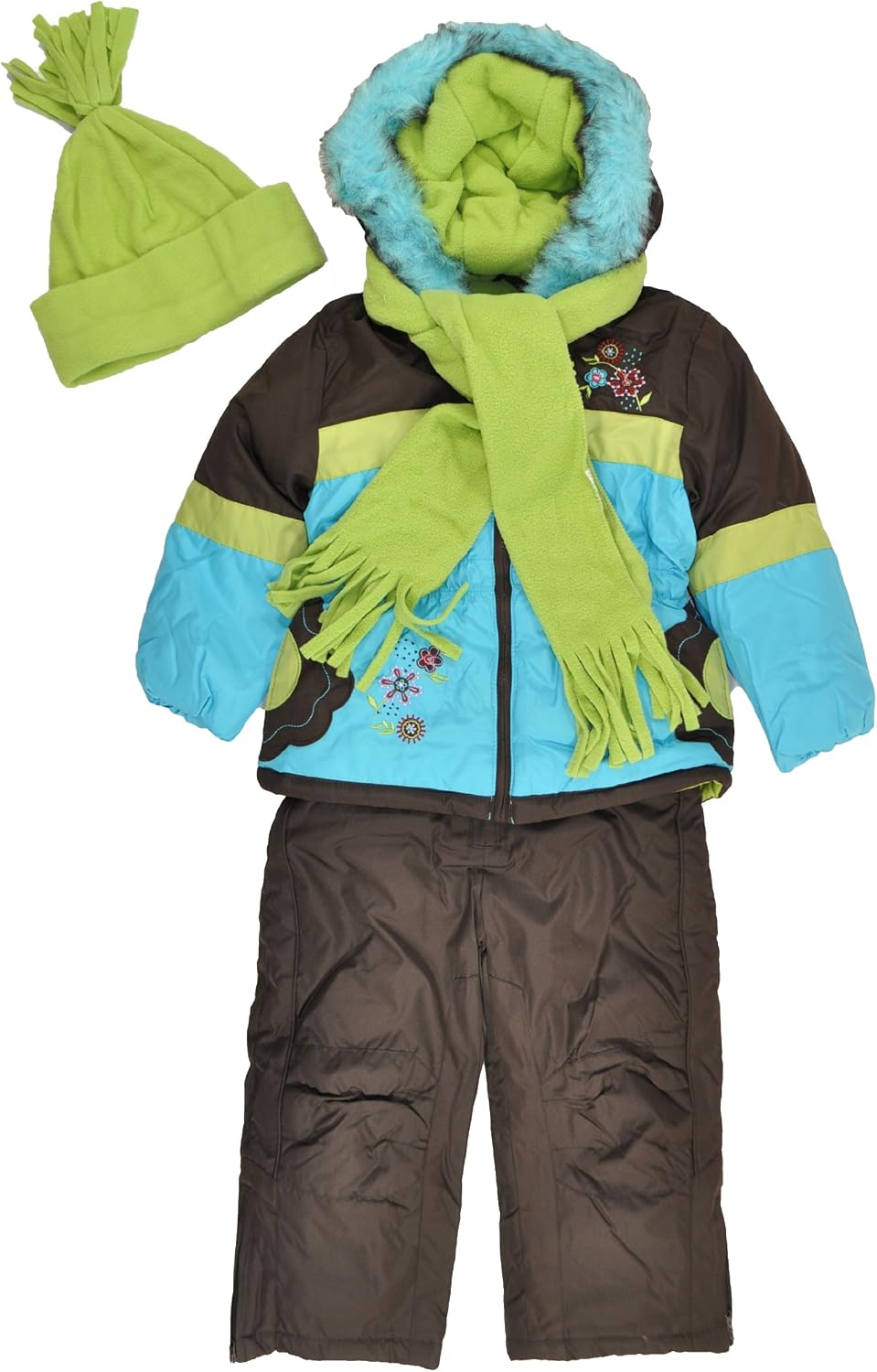 Rothschild Little Girls' Snowsuit With Faux Fur Trim Hood