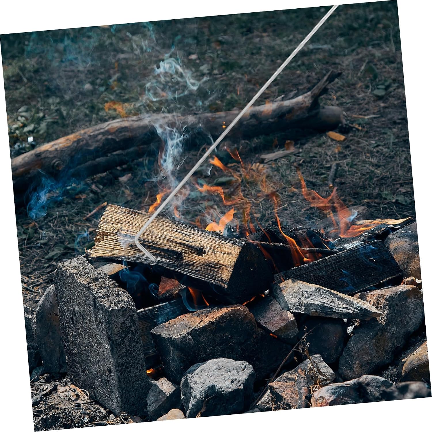 Extra Fireplace Poker Fire Tool for Outdoor Campfire Indoor Use Lightweight Portable Design - Fire Pit Accessory