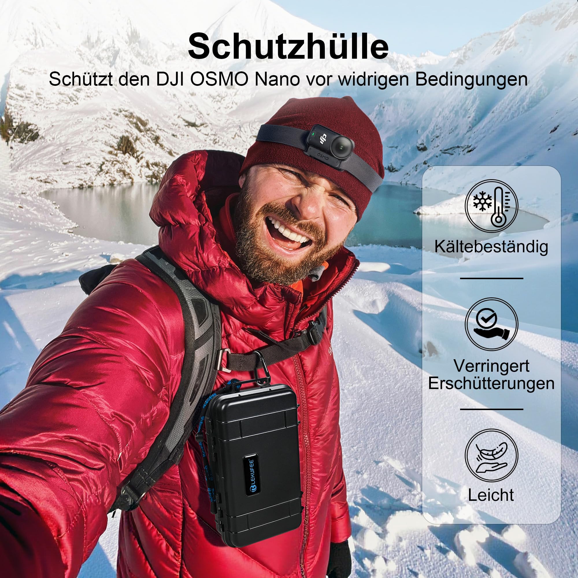 LEKUFEE Wasserdichter Aufbewahrungsbox für DJI Osmo Nano, Standard Combo und Zubehör (Nur Tasche & Koffer)