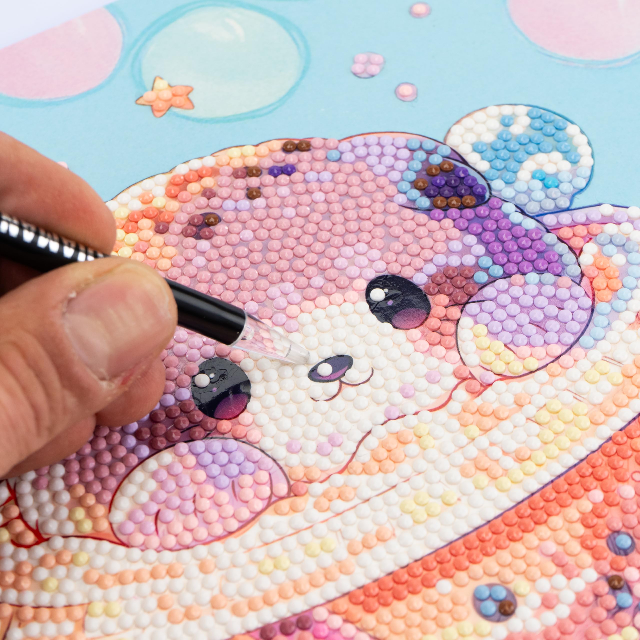 DIAMANTINY Level Up – Boba Tea – Creative Art, Kit crea il Mosaico con i Numeri, Otter