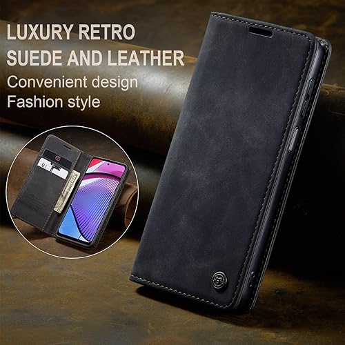 Miniatura 7 de WAWZ Funda tipo cartera para Moto G Power 5G 2023, a prueba de golpes, con ranuras para tarjetas, soporte invisible para Moto G Power 5G 2023 (negro)