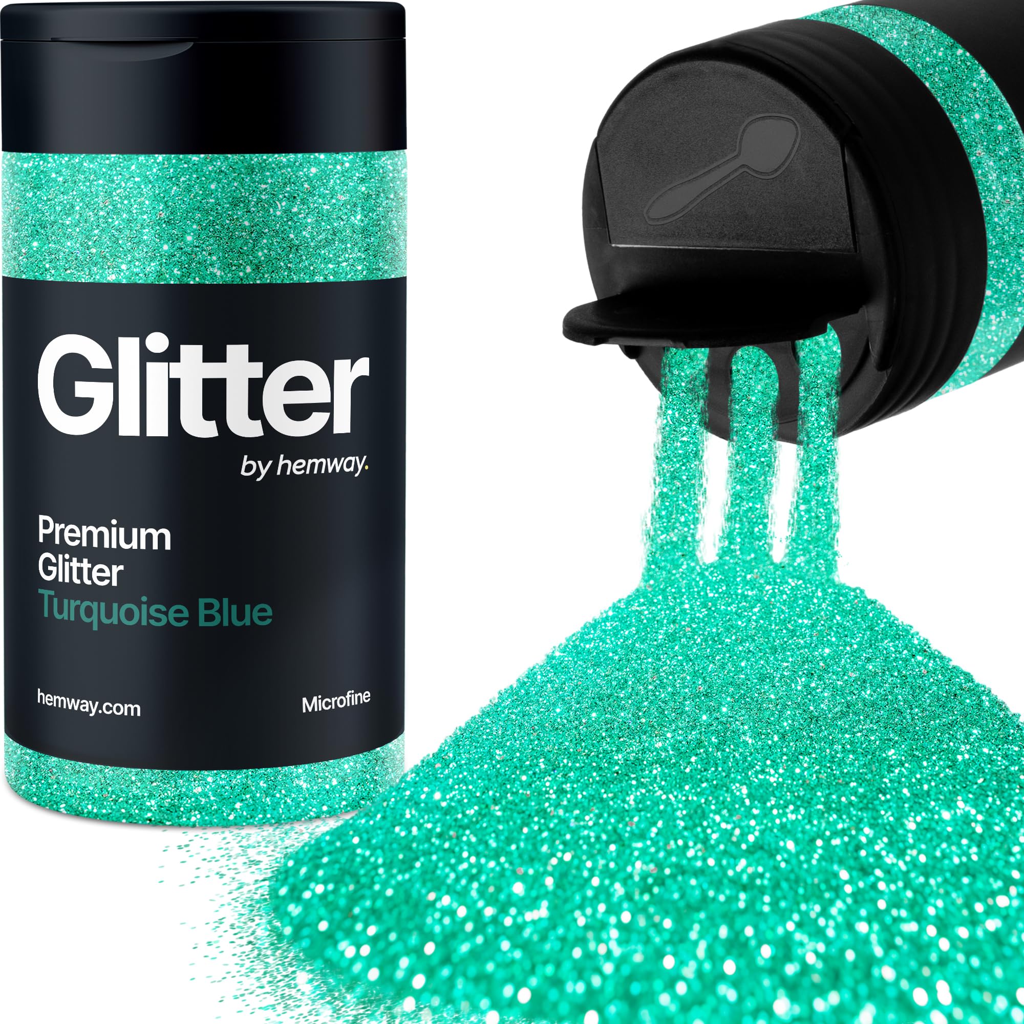 Turquoise Blue Glitter Shaker, 130g Microfine Glitter, Crafts 1/256" Metallic Flake Turquoise Blue Sequins