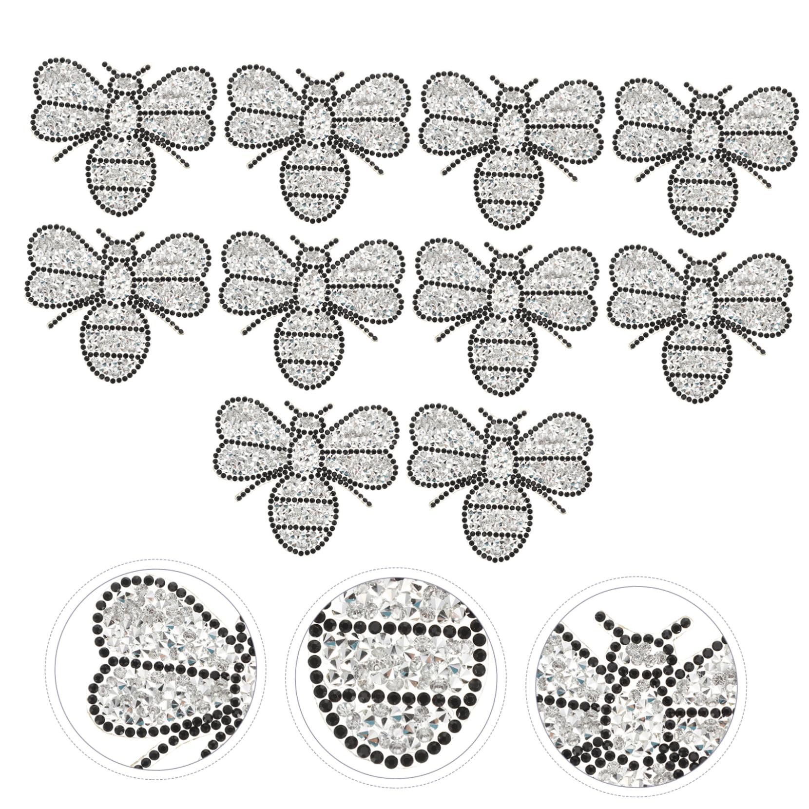 NUOBESTY 40pièces Patches Thermocollants Décoratifs Multifuntionnels Pour Vêtements Chapeaux Et Patches Résistants à Usure Argenté