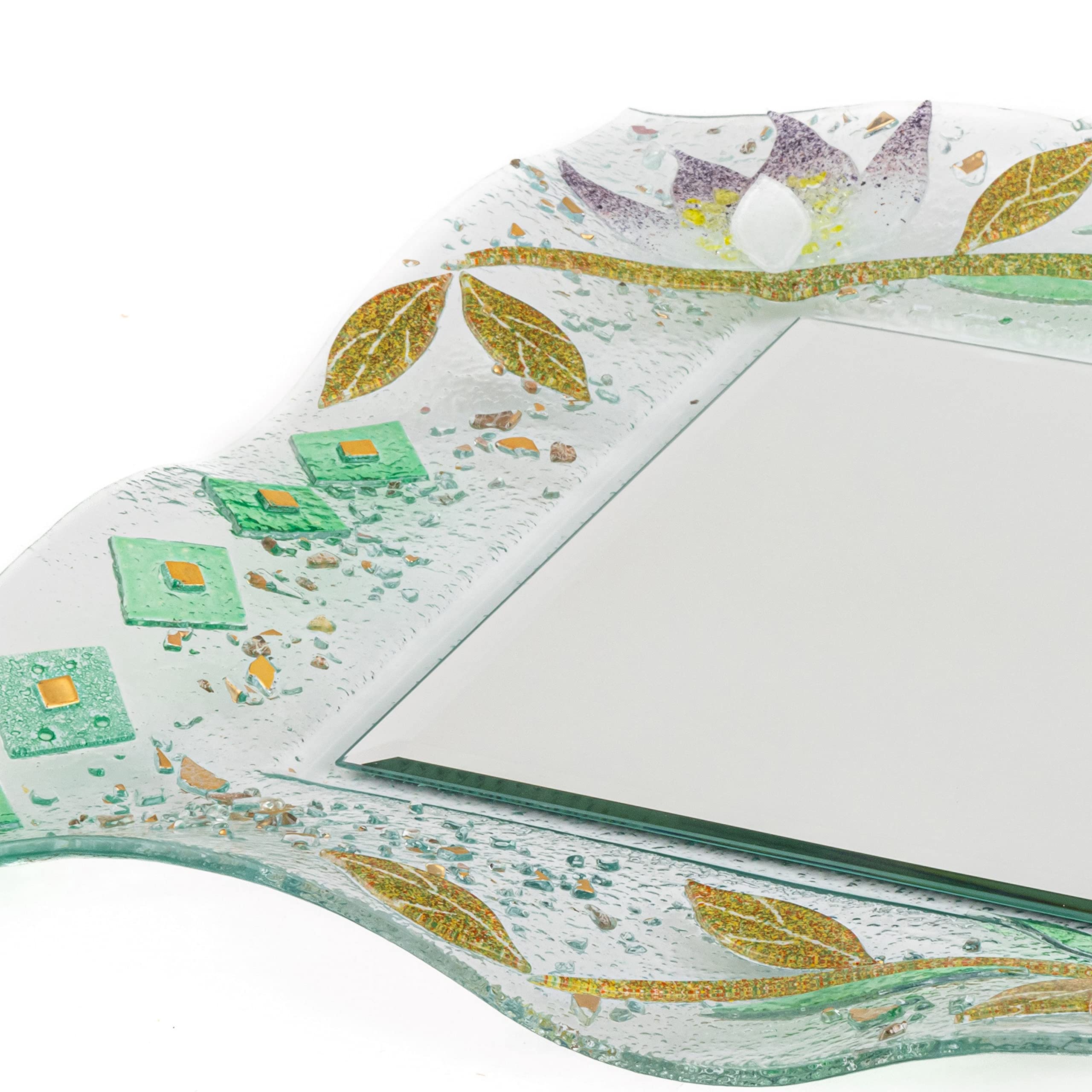 Sospiri Venezia Specchio Veneziano Realizzato a Mano con Supporto a Muro Specchiera cm 39x39 Vetro Murano Decoro casa Idea Regalo Oggetti Made Italy