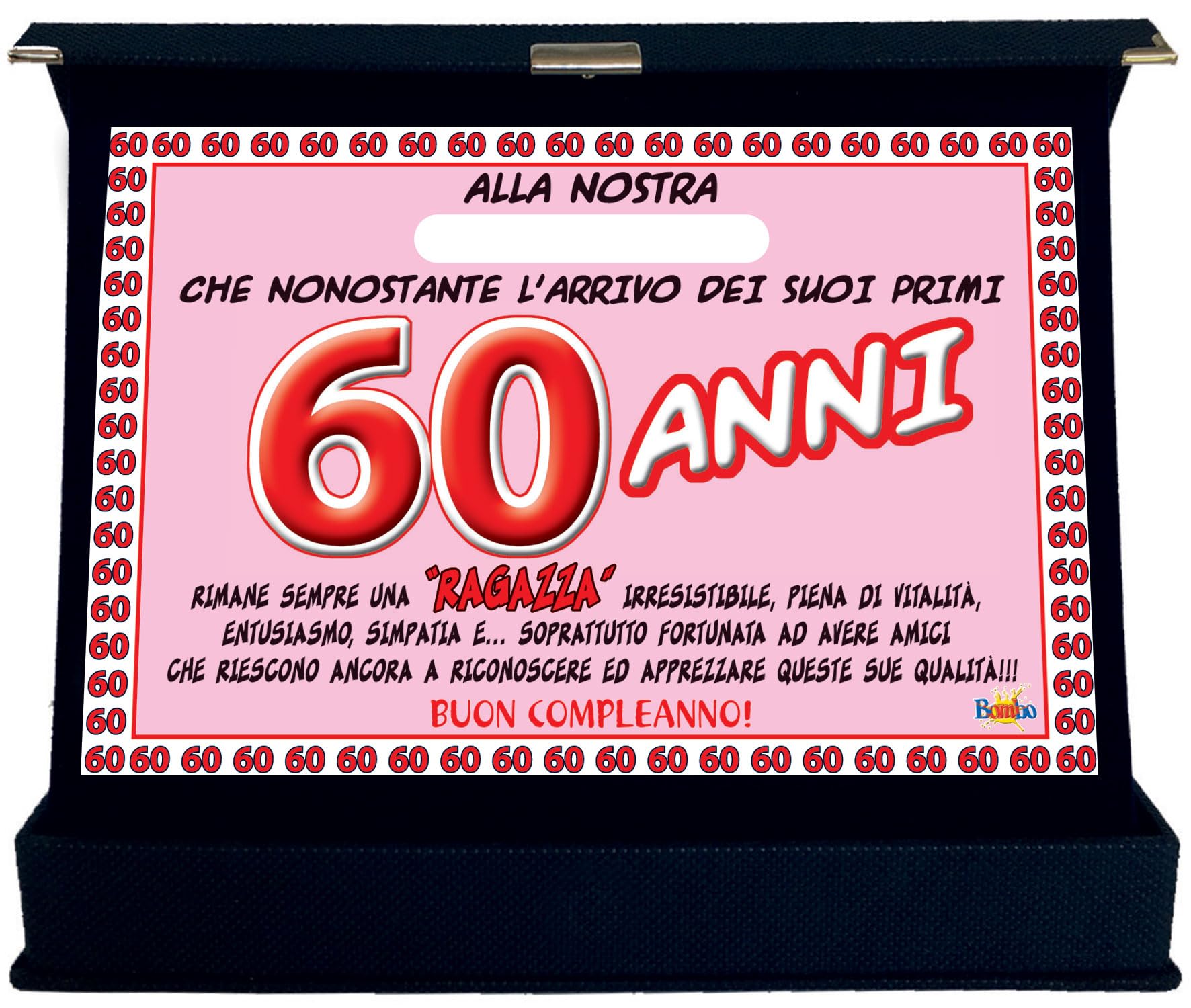 Targa in Metallo per 60° Compleanno, Segno 60 Anni, Classico