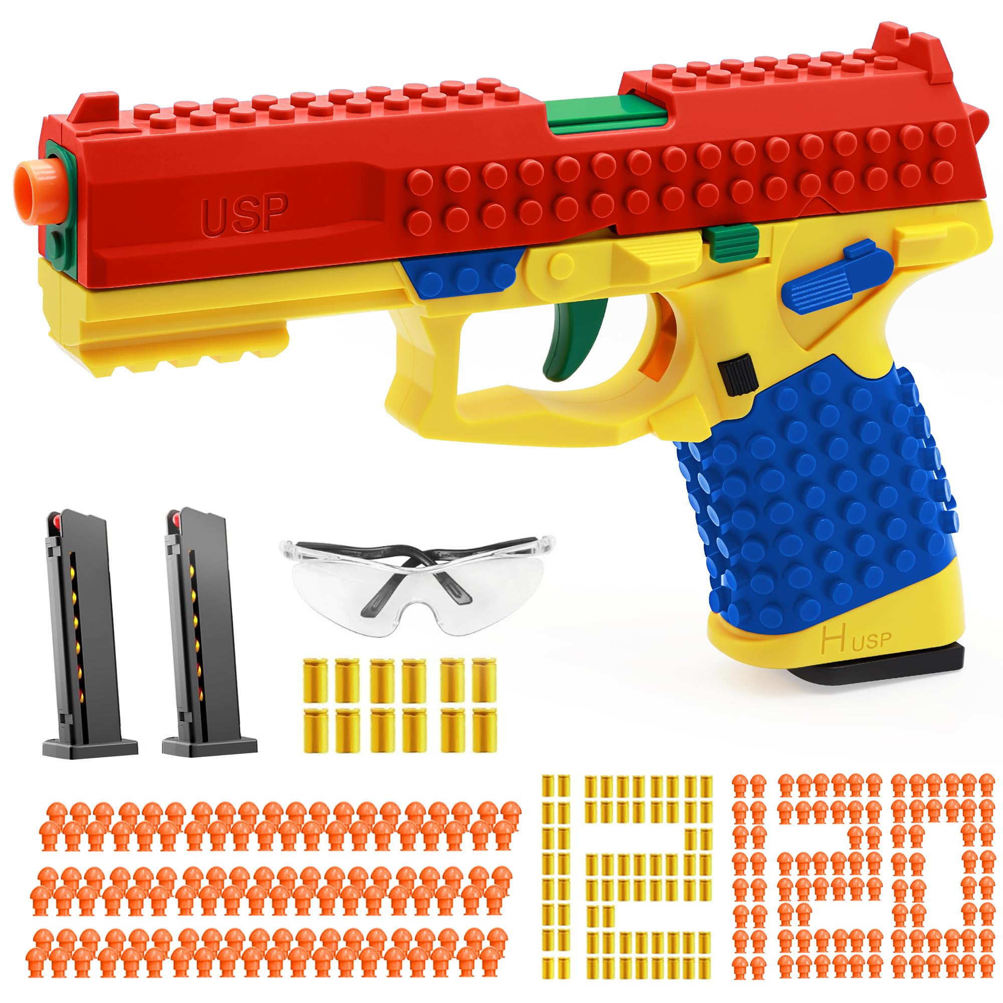 View 1 of [MISSING PARTS] Toy  , Automatic Shell Ejection Toy Gun, Automatic Reloading Rebound Pistols for Shooting Game Educational Toys Gifts for Kids Boys Girls