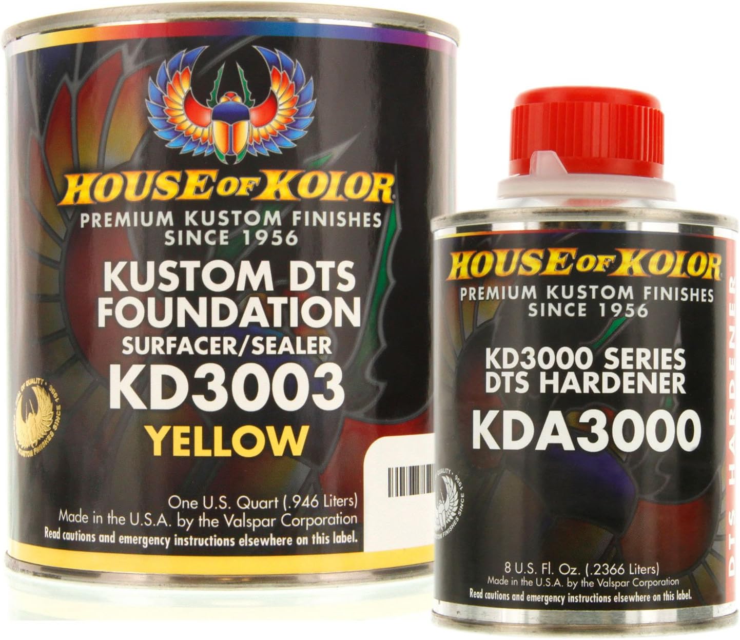 House of Kolor Quart Kit Yellow Color Kd3000 Dts Surfacer/Sealer W/Hardener