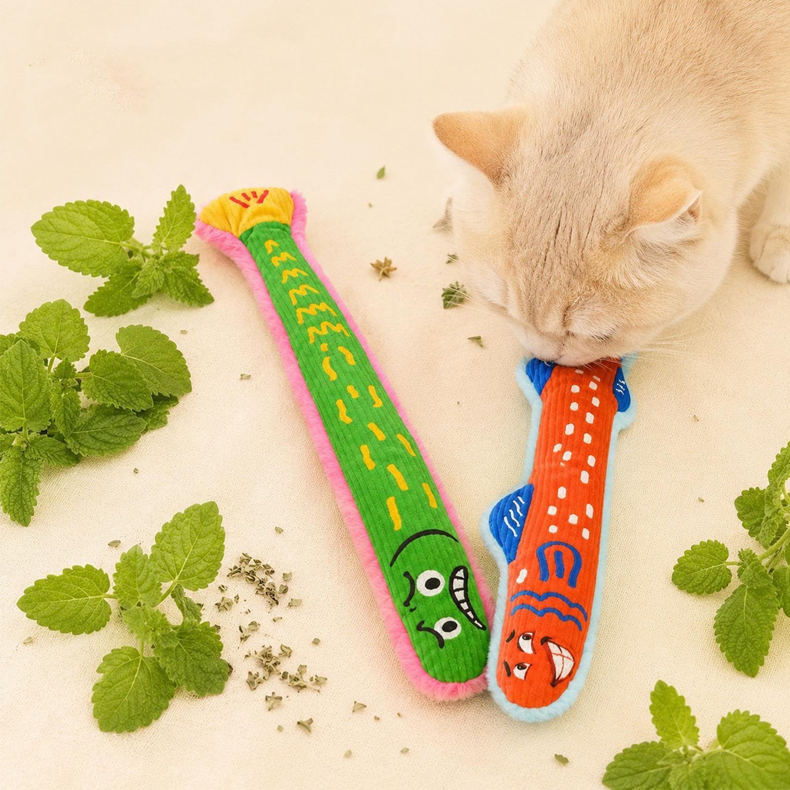 Générique Jouet Poisson pour Chat Interactif, couineur, en Peluche Douce 50