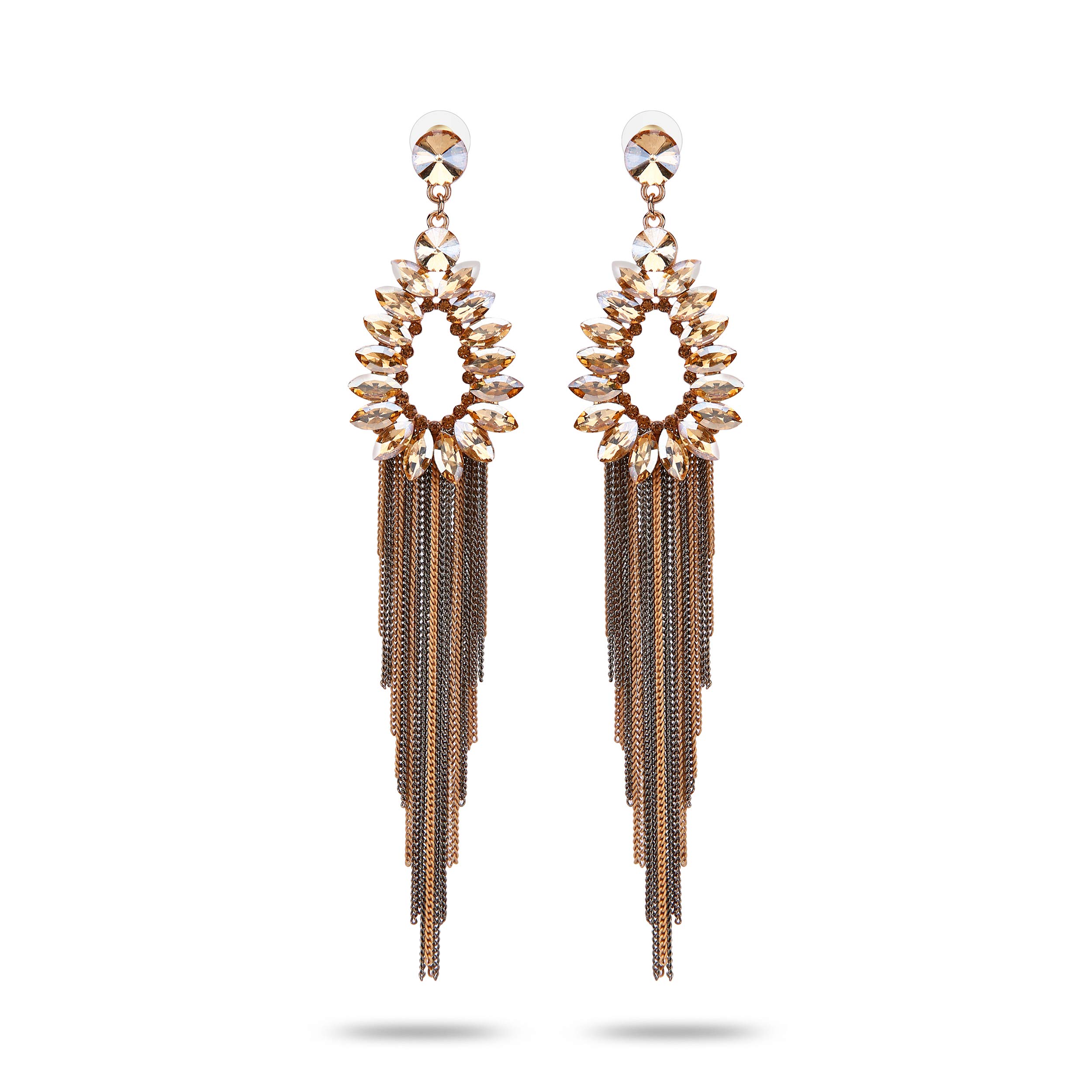 YouBella Jewellery Earings for women Crystal Tassel Handmade Earrings for Girls and Women