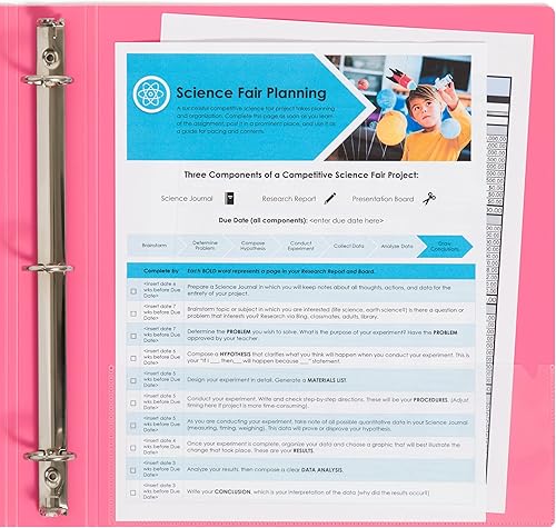 Miniatura 7 de U Brands Poly Performance Artistic Marks Fashion - Carpetas de 1 pulgada, verde, azul y rosa, juntas tóricas de metal plateado, 3 unidades