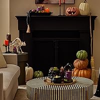 Vista 6 de Luminara Jack-o'-Lantern - Portavelas de calabaza – naranja 10 x 6.75 pulgadas – Cepillo seco de resina para Halloween, otoño, cosecha, festival