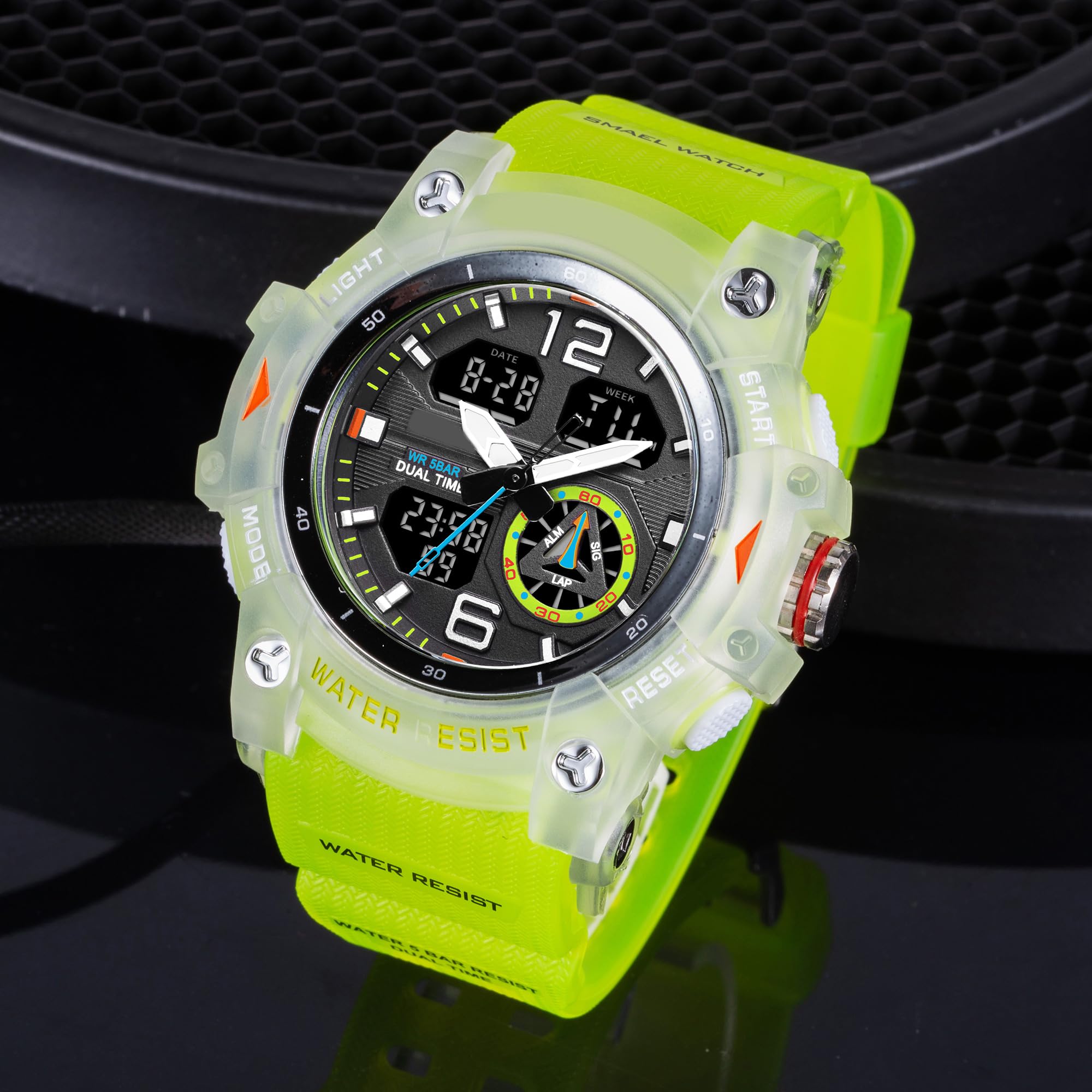 findtime Reloj militar para hombre digital y analógico, resistente al agua, deportivo, LED, reloj digital, calendario, despertador, cronómetro, con pulsera, relojes tácticos, hombres al aire libre