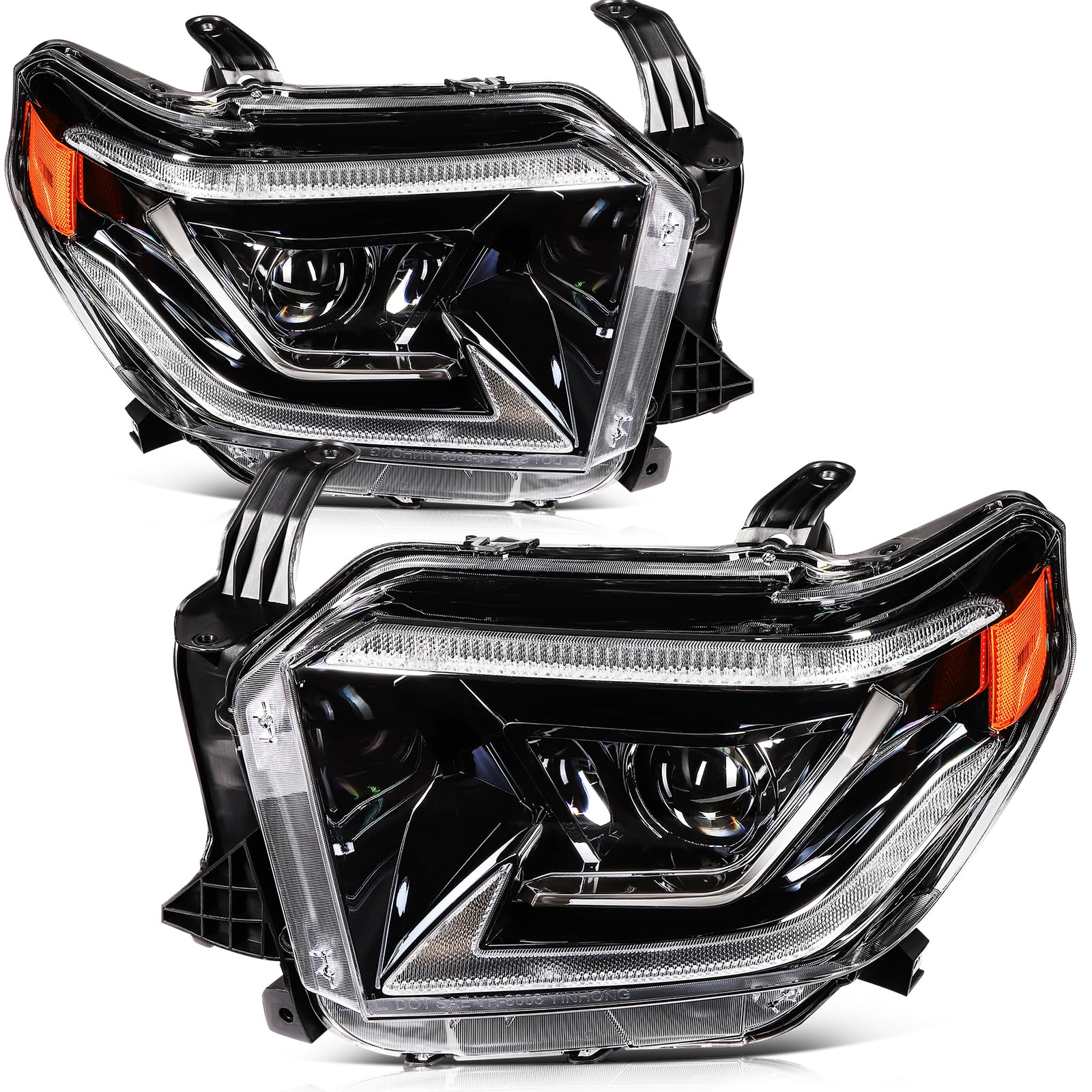 SCITOO Headlight Assembly Fit 2014-2021 For Toyota 4Runner Black Housing Amber Reflector Pair Headlights 81170-35571 — view 16
