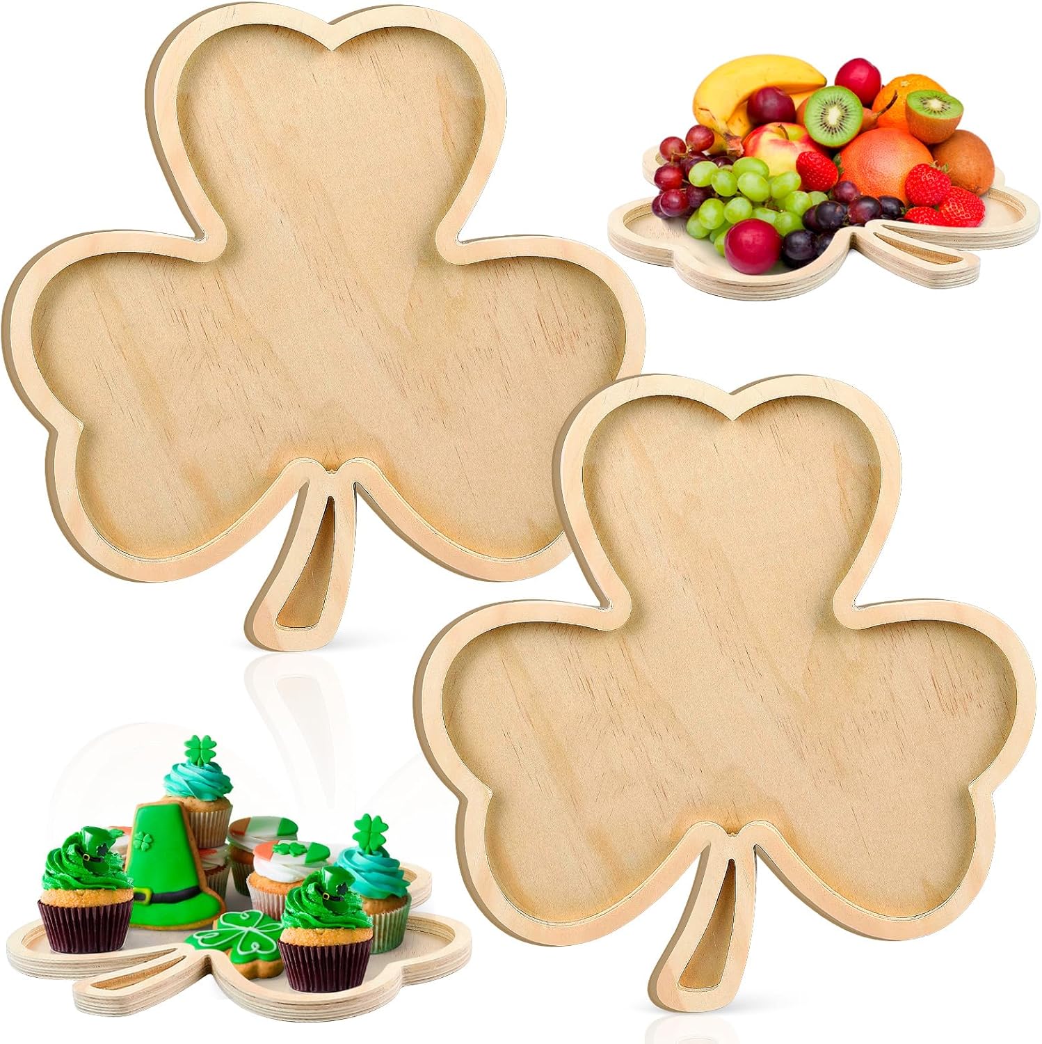 2 Pcs St. Patrick's Day Charcuterie Board Funny Wooden