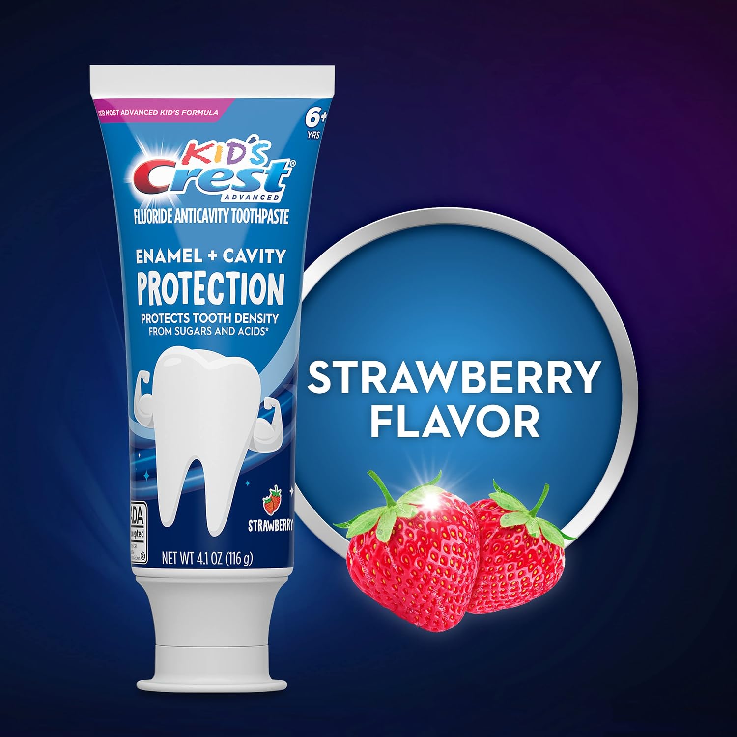 Crest Kids Advanced Toothpaste Enamel + Cavity Protection with Fluoride for Anticavity, 4.1oz (Pack of 3)
