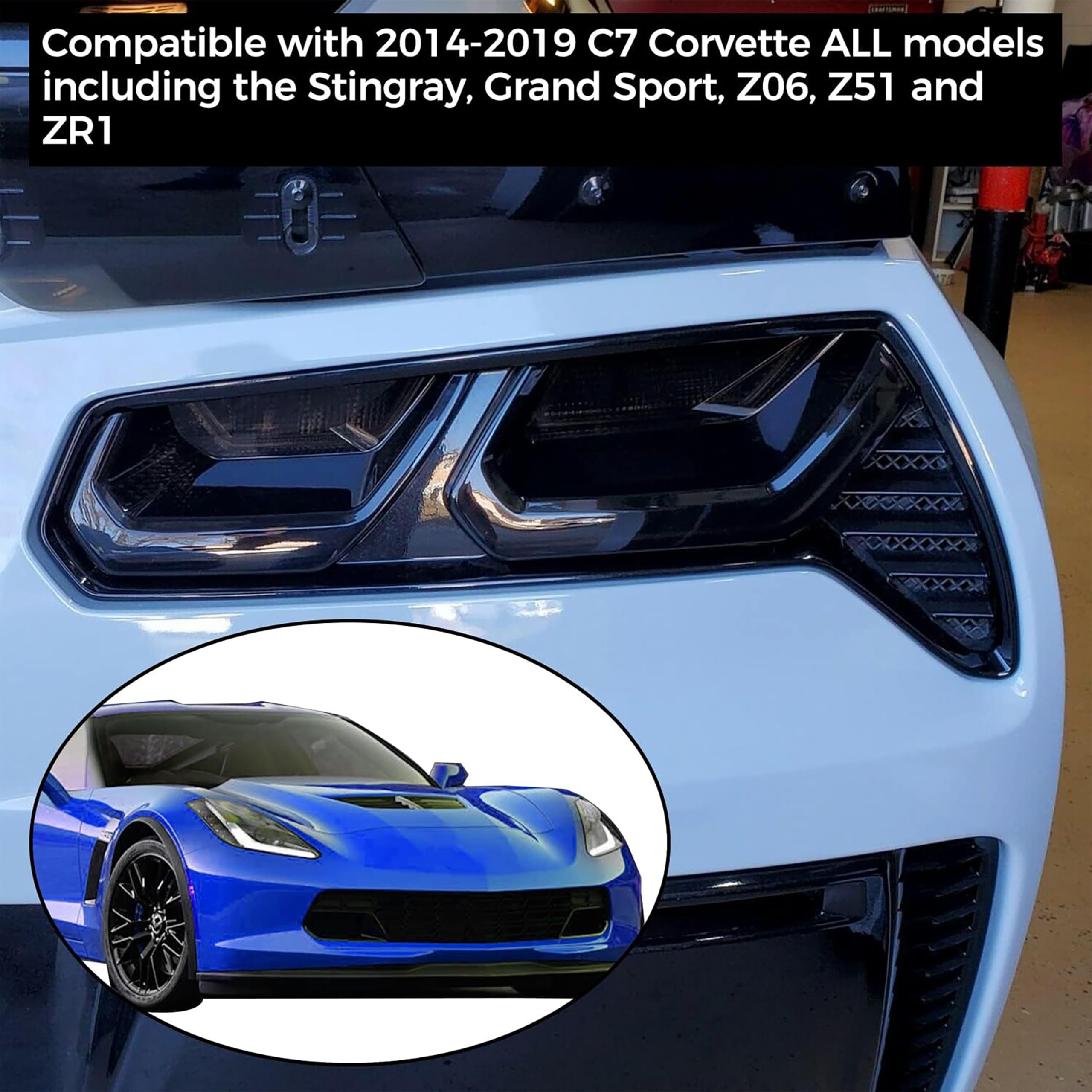 Rear Tail Light Blackout Lens Kit For Chevy Corvette C7 2014-2019 Smoked Acrylic - Foto 5