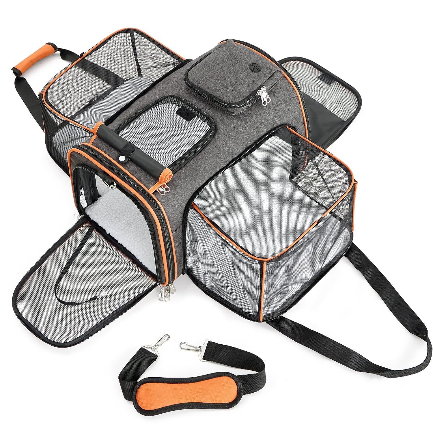 Cloyster Expandable Transport Bag Cat Puppy 2 Side Opening Expandable Aircraft Approved Travel Friendly Foldable Soft Fleece Bed for Pets Transport Box 43 x 28 x 28 Cm (B0CJXNTF4B) Amazon Price History, Amazon Price Tracker