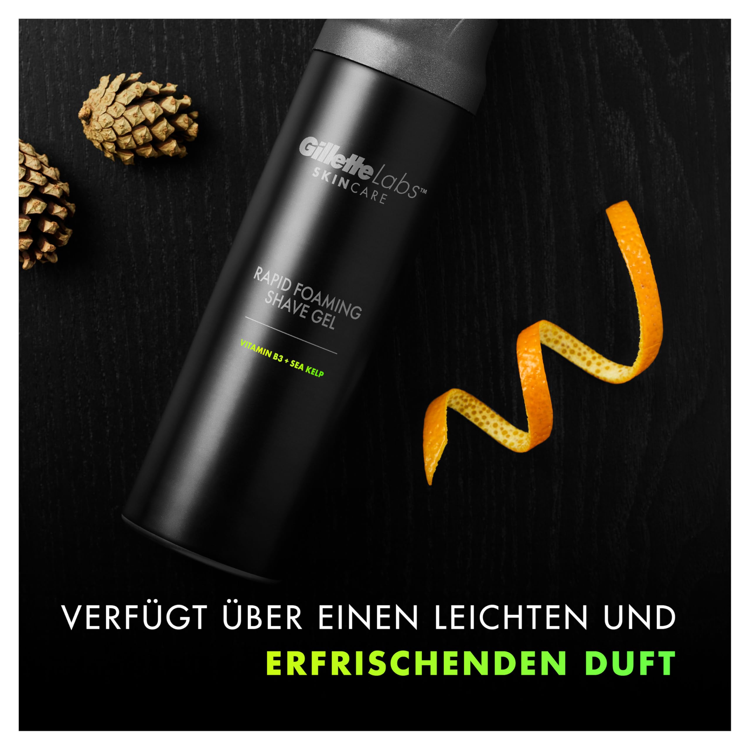 Gillette Labs Rasierer Herren Nass, UEFA Champions League Special Edition — Inkl. 1 Nassrasierer, 1 Ersatzklinge, 1 Handstück mit Wandhalterung für Einfache Lagerung und Rasiergel 198ml