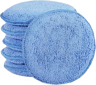 FONAROLL 5-Inch Microfiber Wax Applicator Pads 6 Pack - Reusable Buffing Polishing Foam Pads for Car Detailing Cleaning