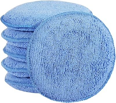 FONAROLL Microfiber Wax Applicator Pads, Car Wax Applicator, Buffing & Detail Polishing Foam Pads for Car Cleaning and Fine Polishing (5" Diameter, 6 Pack)…