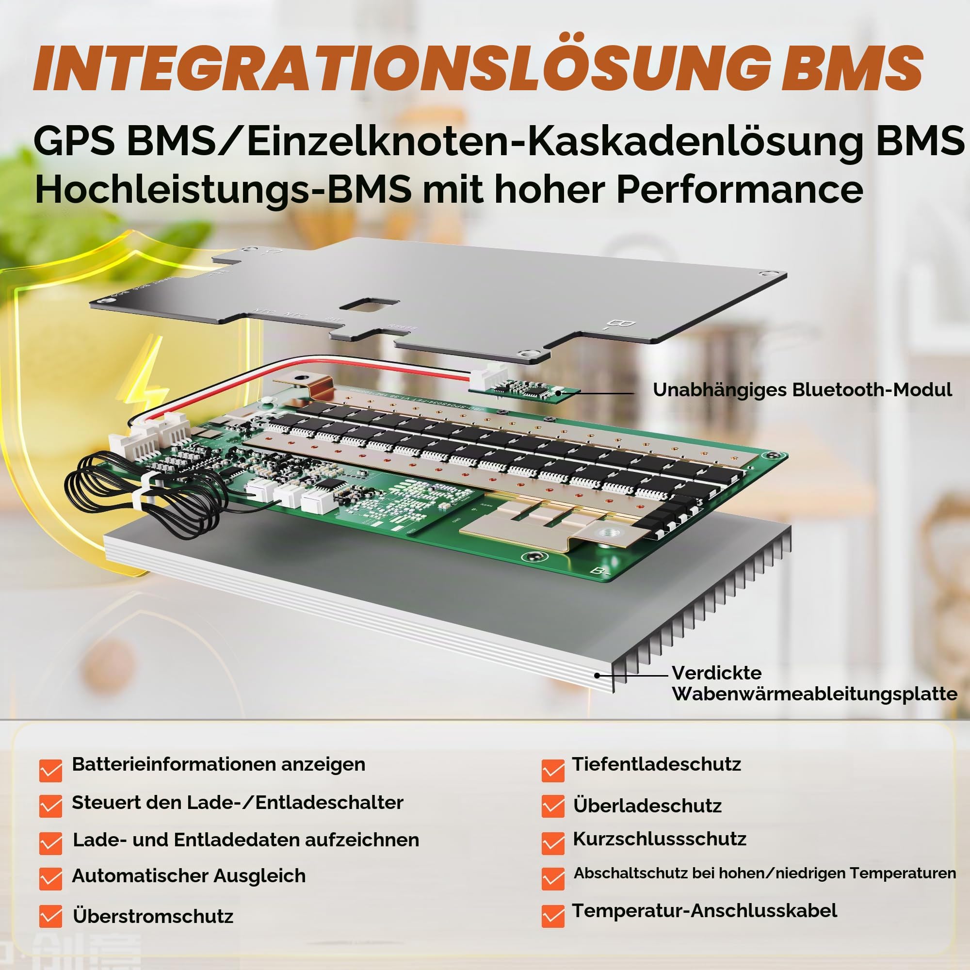 LiFePO4 300Ah 12V Lithium Akku, 3840Wh Lithium Batterie mit 200A BMS, max. 15.000 Ladezyklen, idealer Ersatz für Bleiakkus in Wohnmobilen, Solaranlagen, Booten, Solarmodul-Sets und beim Camping.
