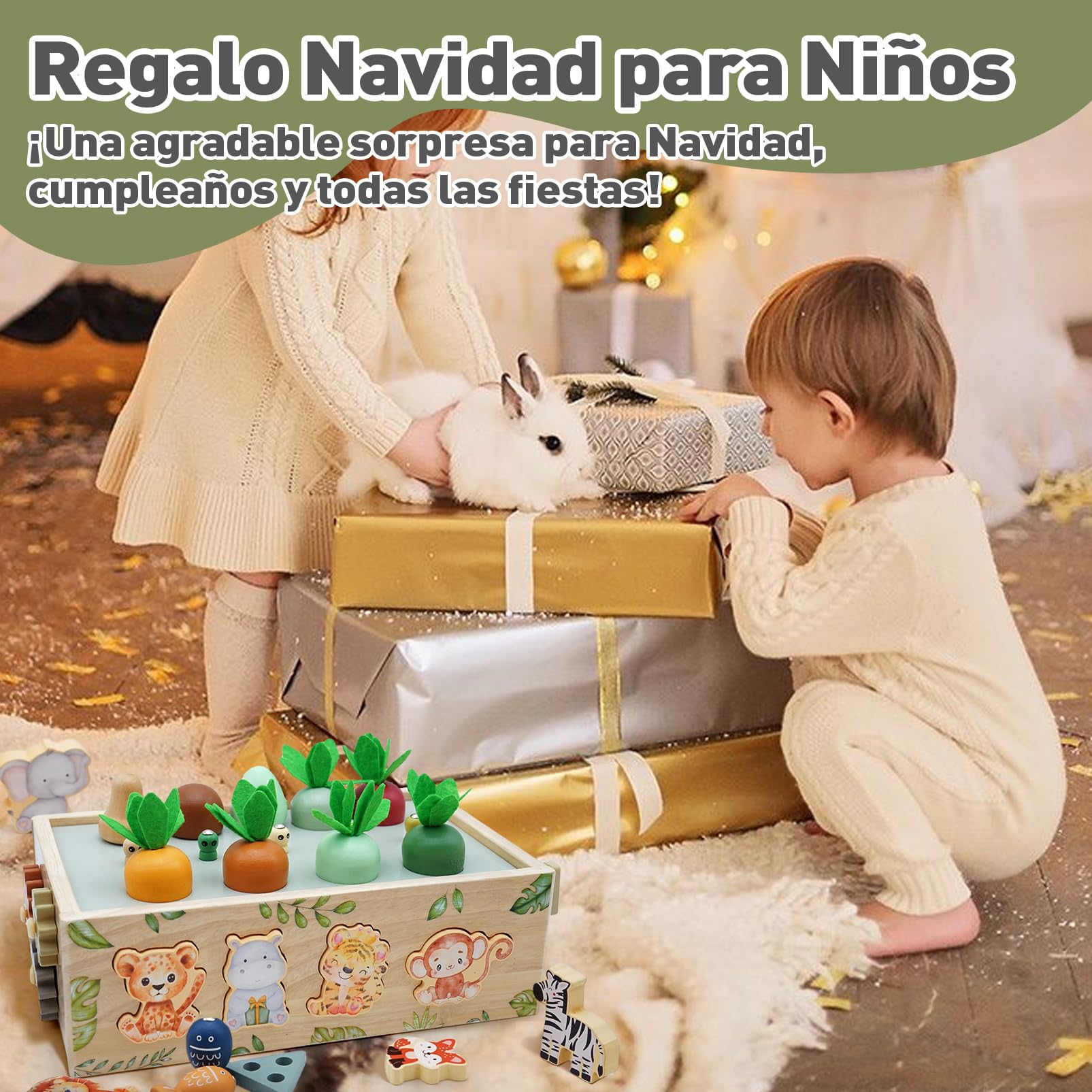 Juguetes Montessori 1 años, Juguete Bebe 1 año Safari Juegos Educativos Niños 1 2 3 Años, 9 EN 1 Juguetes Niños 1 2 3 Años Montessori Madera, Regalos niños 1 2 3 4 Años