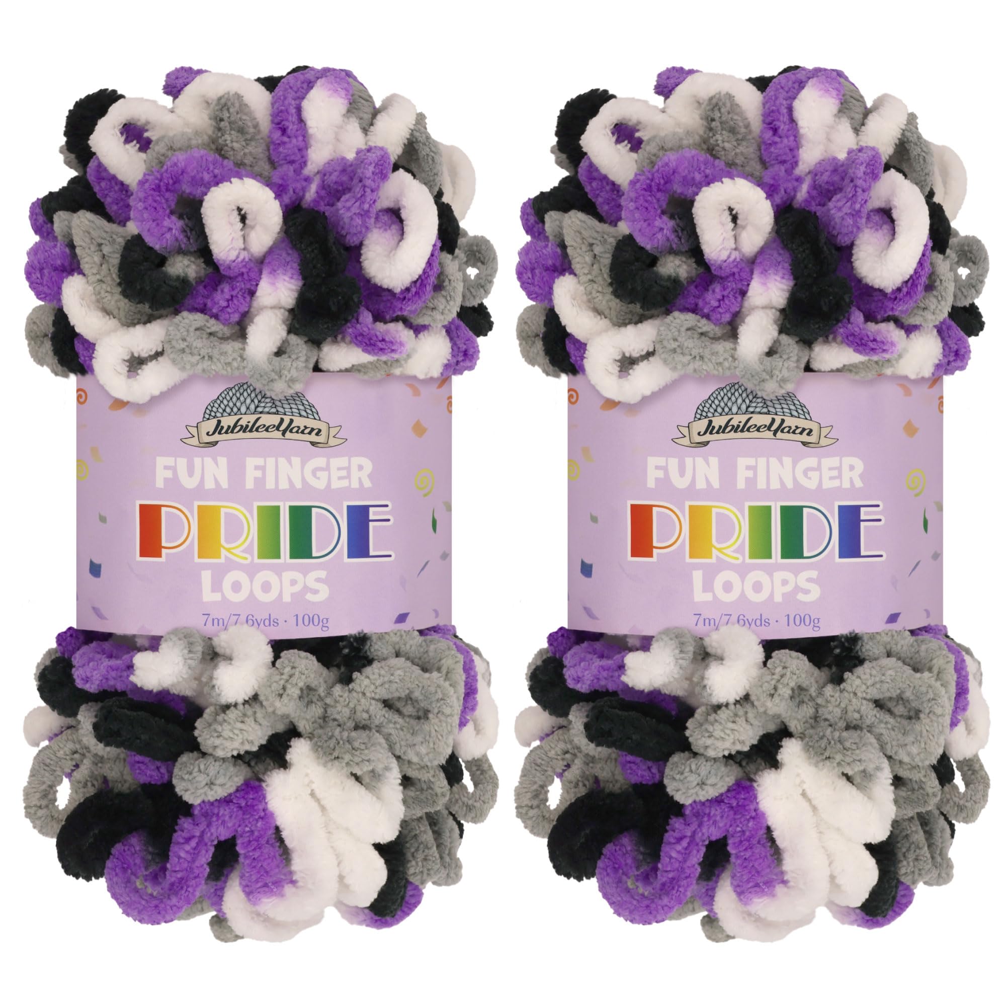 JubileeYarn Fun Finger Loops Yarn - Polyester Jumbo Weight Loop Yarn - 100g/Skein - Trosse - 2 Skeins — image 1