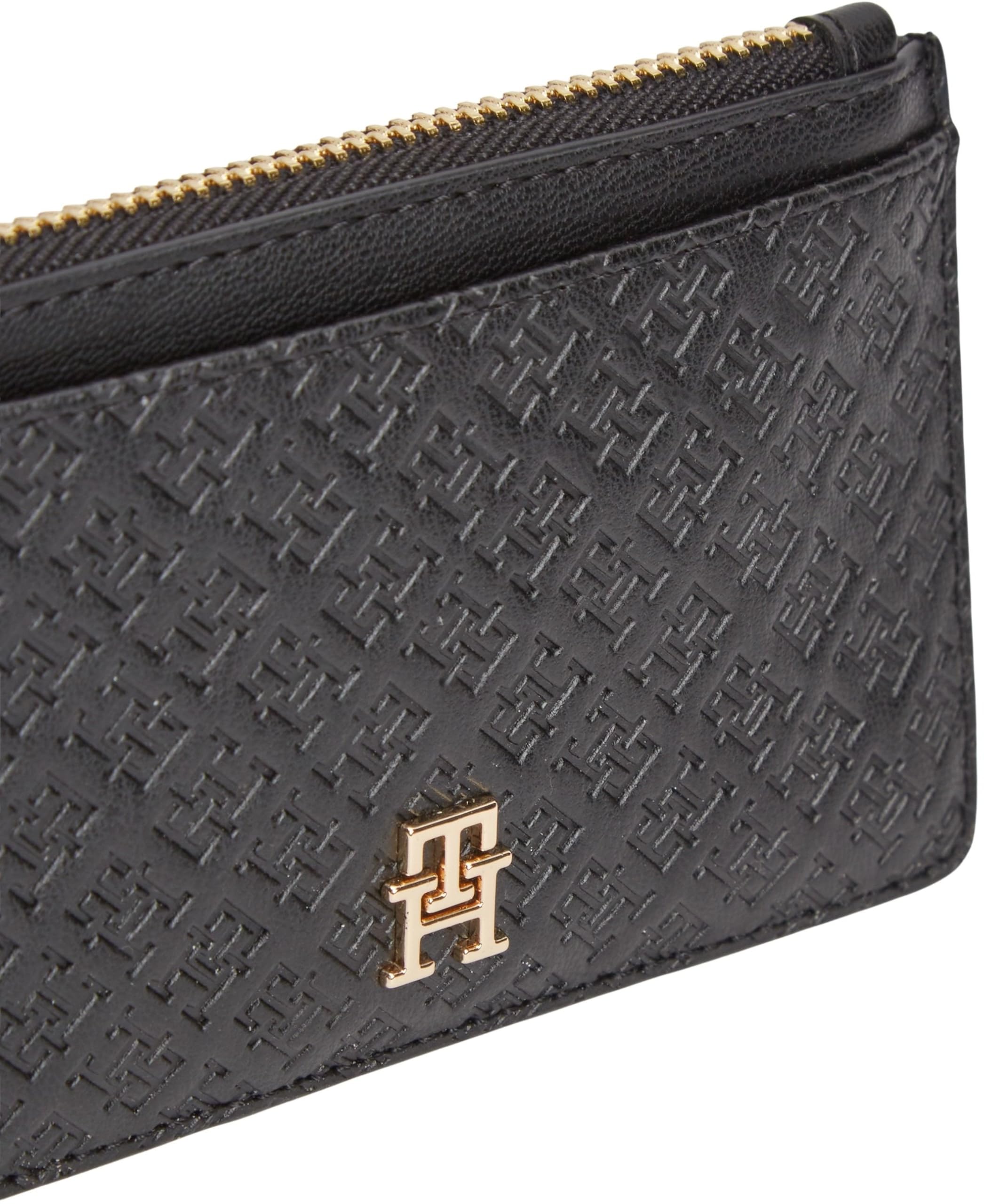 Tommy Hilfiger Damen Kartenetui Icon Long Holder mit Münzfach Schwarz