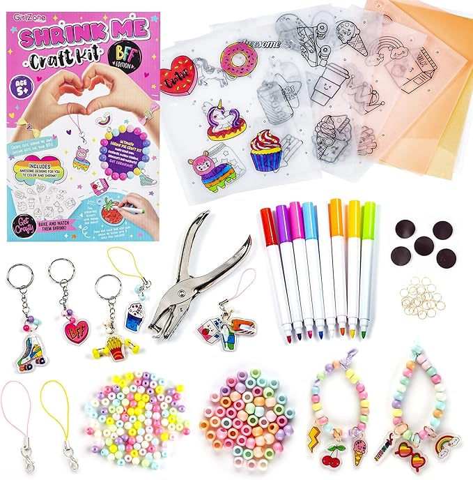 GirlZone Shrink Me Craft Kit, Create Shrink Art and Make Your Own