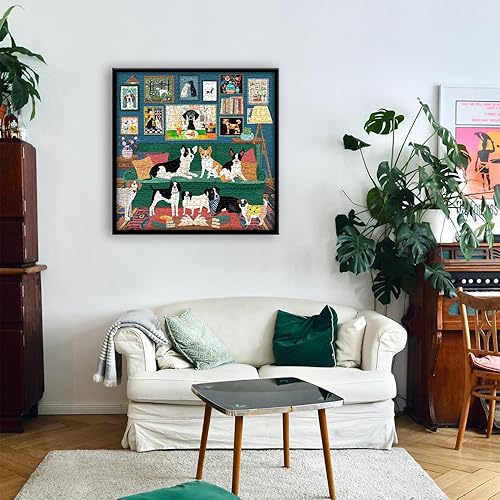 Miniatura 5 de Rompecabezas de perro para adultos de 1000 piezas, rompecabezas de animales para cachorros, rompecabezas de arte moderno, rompecabezas de perro como