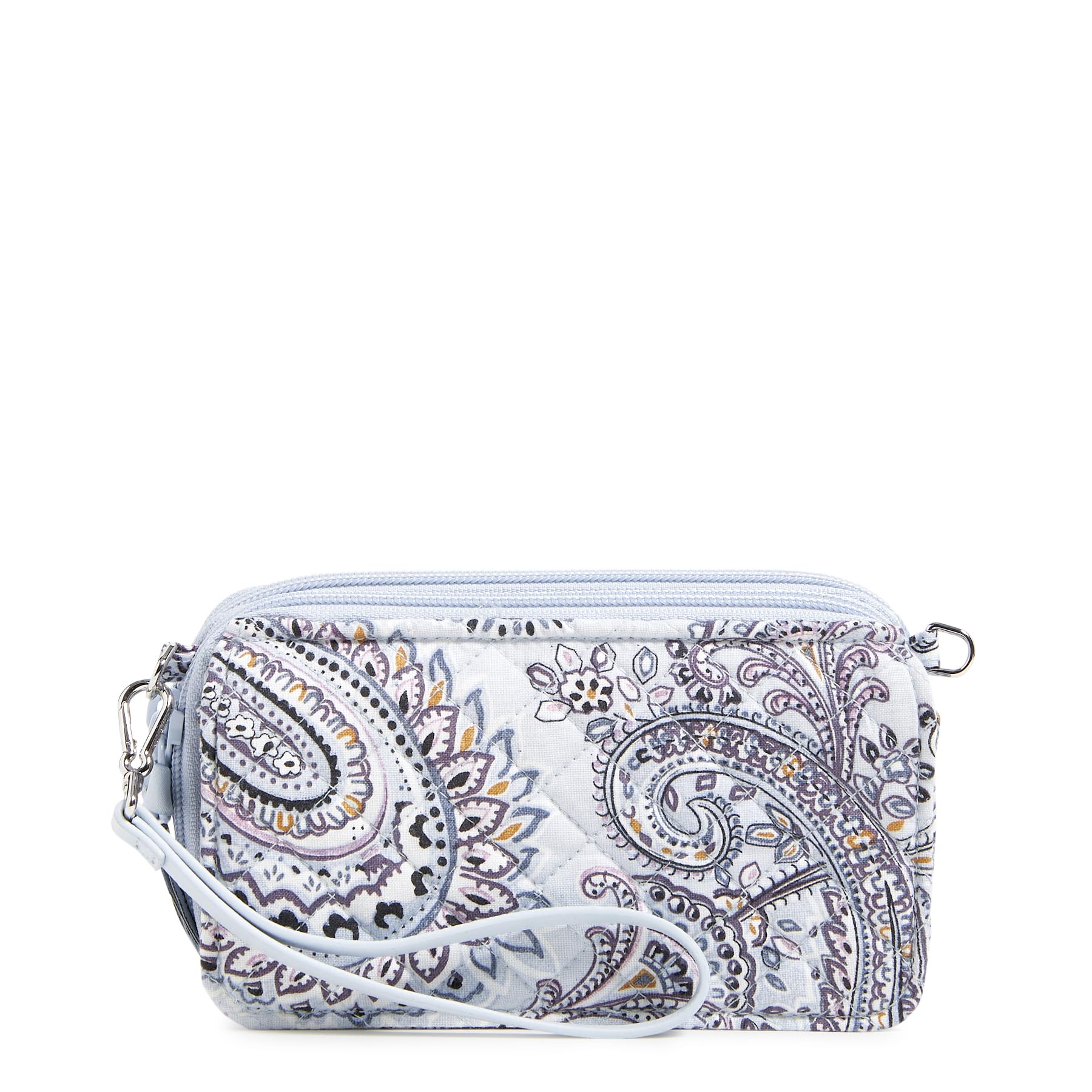 Vera Bradley Women's Cotton All in One Crossbody Purse With RFID Protection, Soft Sky Paisley, One Size