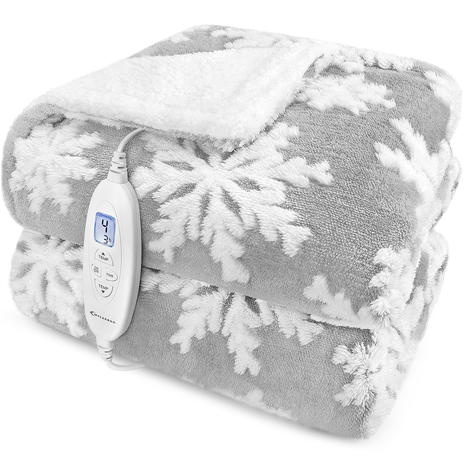 MYCARBON 160x180cm Electric Blanket Heated Throw, 10 Heat Settings & 9H Timer, Machine Was...