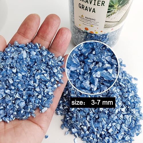 Miniatura 5 de HappyFiller 1.3 libras de vidrio triturado roto de 0.118-0.276 in, cubierta de suelo de grava para suculentas, mini piezas de piedra, relleno de
