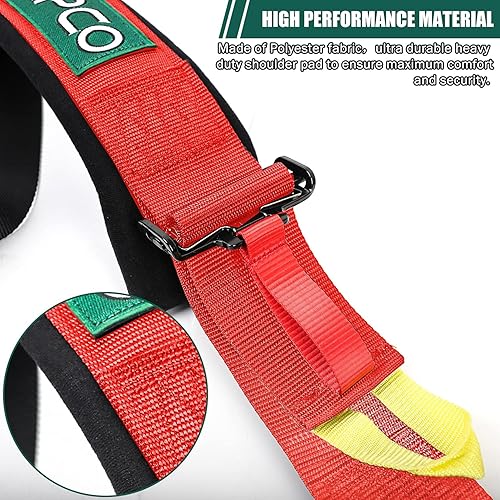 Miniatura 20 de BESTZHEYU Juego de arnés de seguridad de carreras de 5 puntos SFI con almohadillas de hombro resistentes ultra cómodas Arnés de carreras de 5 puntos