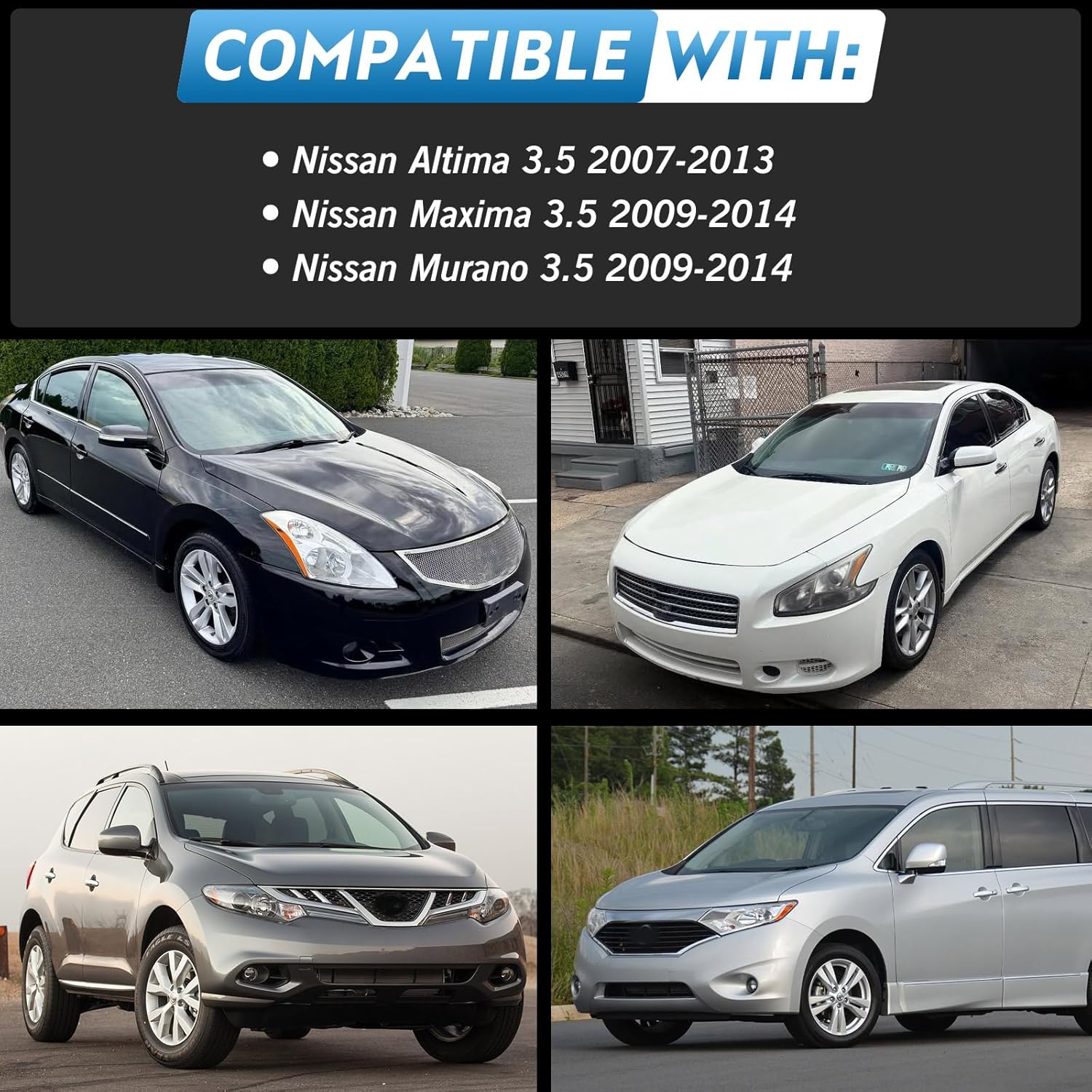 39155 Drive Belt Tensioner Serpentine Belt Idler Pulley Kit for Nissan Altima 3.5 2007-2013, Maxima, Murano 2009-2014 (3.5L V6 Only) #Replace 11955JA10D 7PK1705 11925JA11A 11925JA100