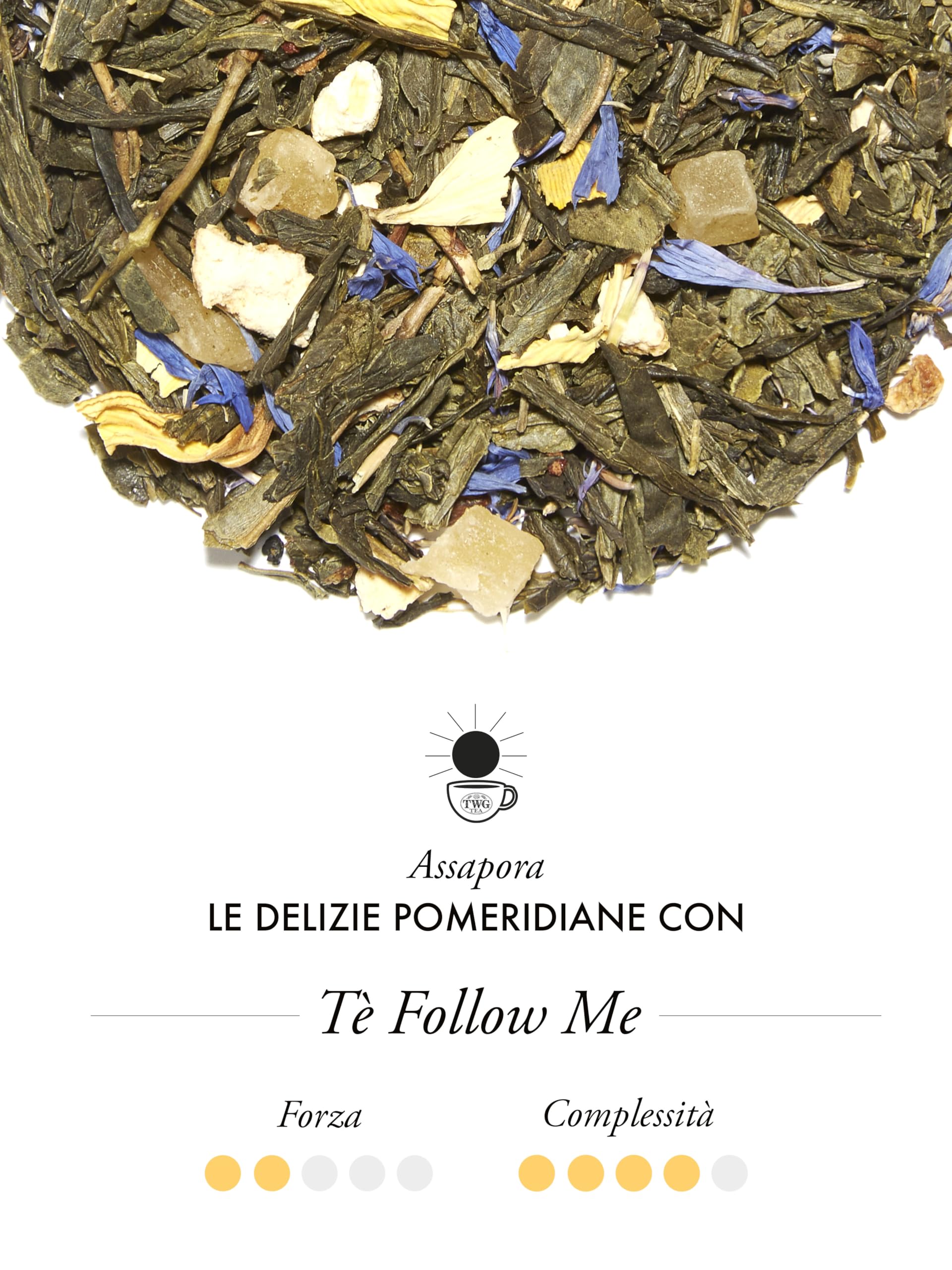 TWG Tea | Follow Me Tea | Tè Verde | Ginseng & Ananas | 15 Bustine di Tè in Cotone Cucite a Mano | Set Regalo
