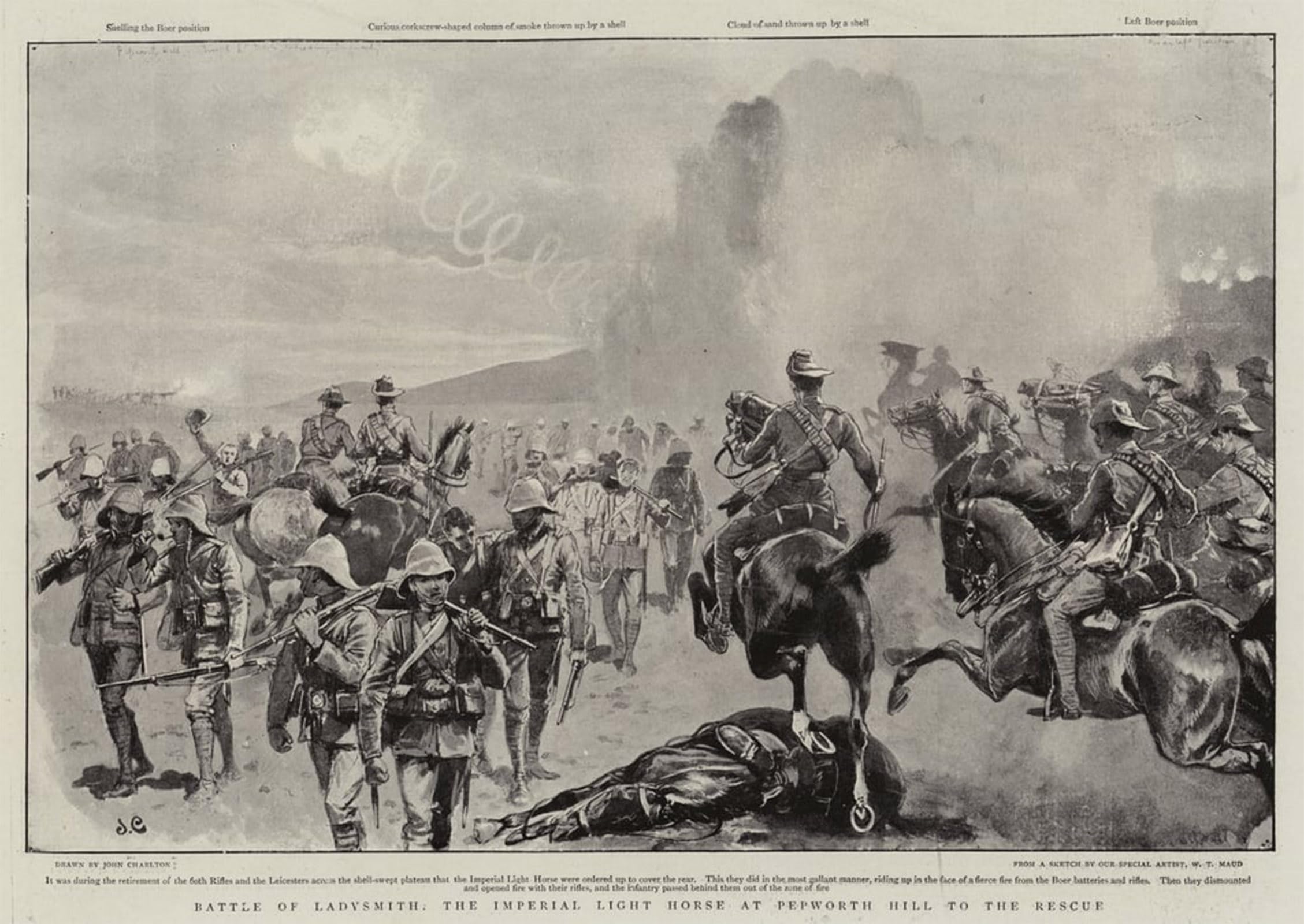 ARTXLXXBN Famous Painting Canvas Artwork Graffiti Print Battle of Ladysmith by John Charlton Portrait Canvas Image for Home Decor 60x90cm