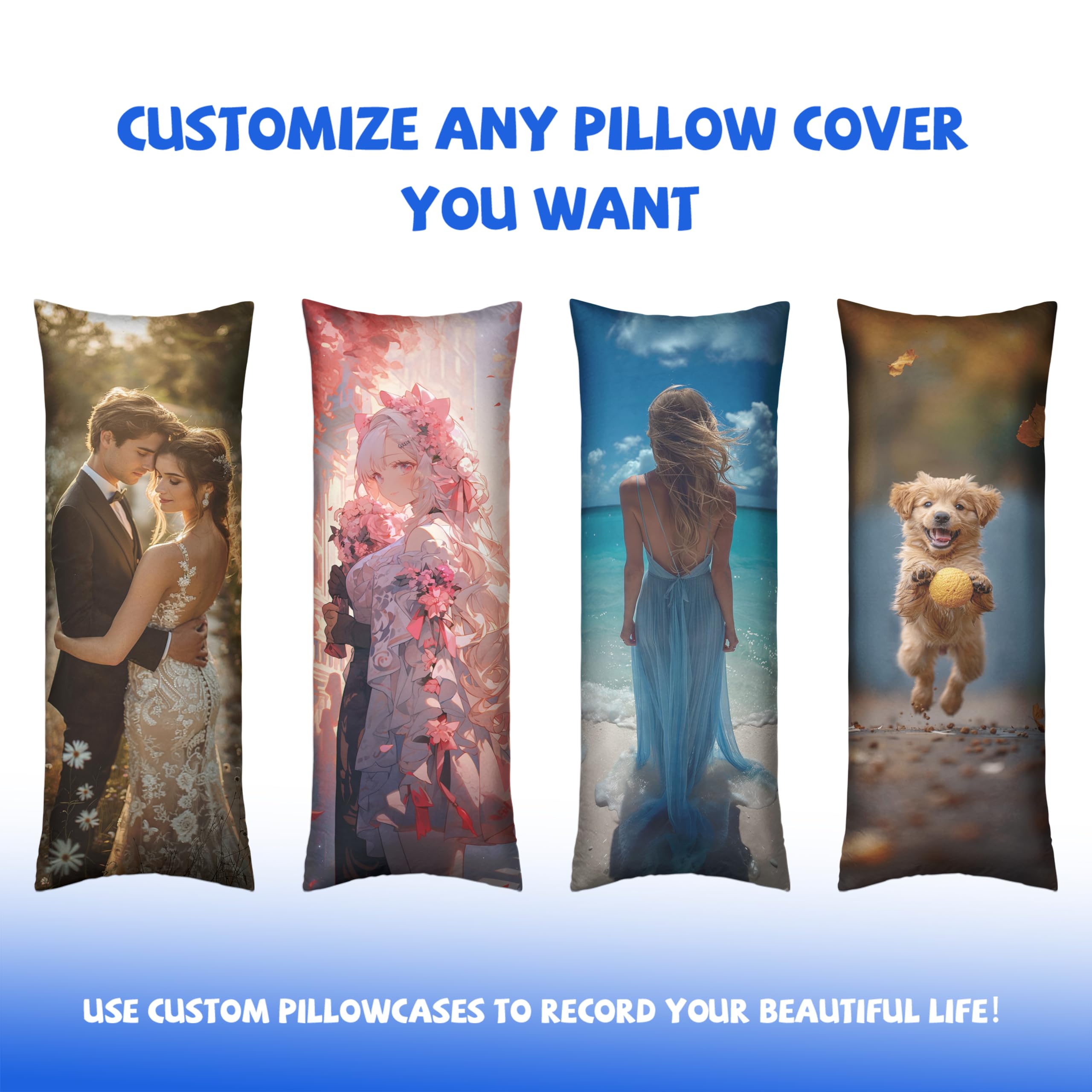 Custom Photo Pillow Case 20x20 Inches - Personalized With Picture & Text, Double-Sided Print - View #4
