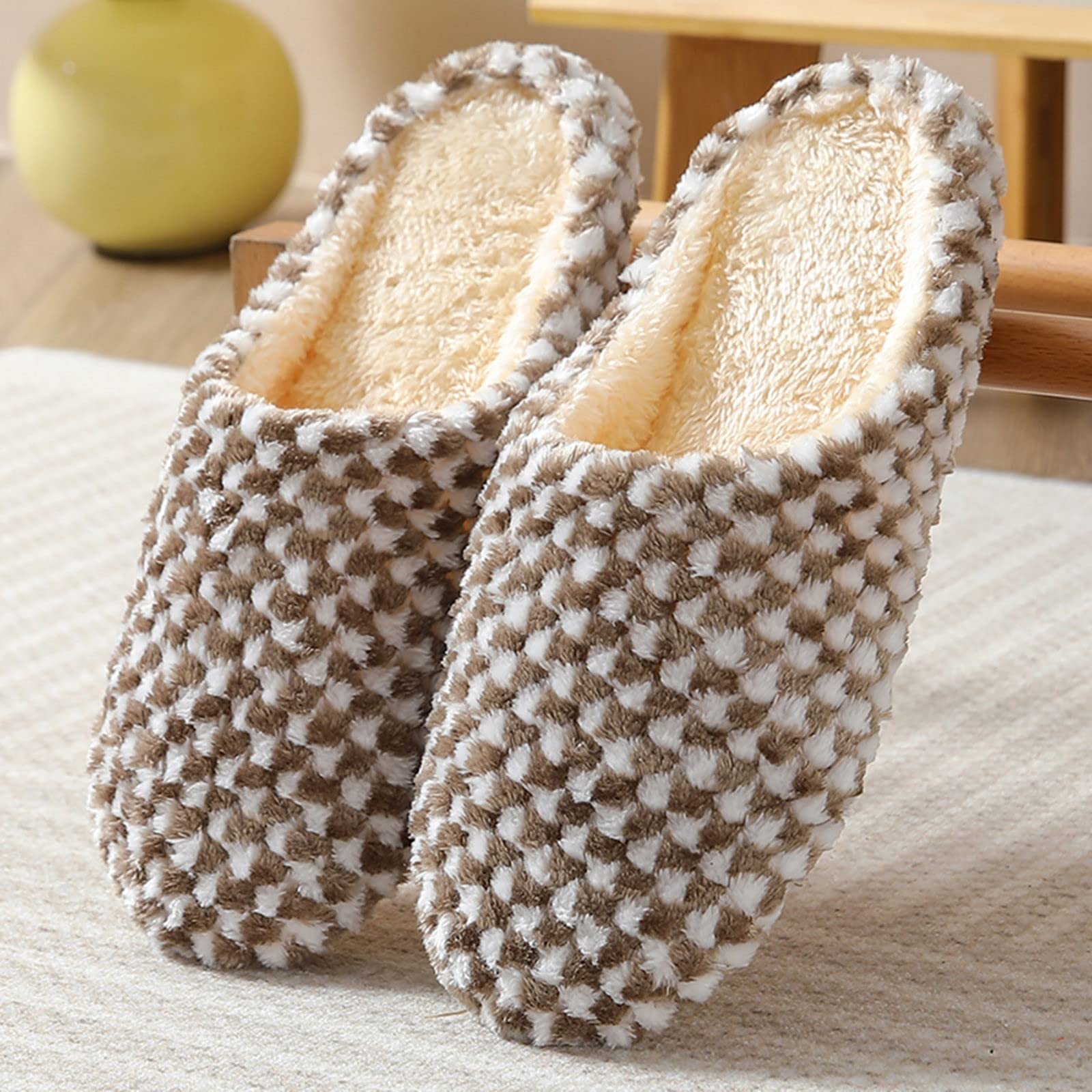 MIEHUIAI Pantofole Donna Invernali Ciabatte Pelose Casa Pantofole Peluche Caldo Comode Memoria Schiuma Slippers Antiscivolo Interno Esterno(38/39 EU,Grigio