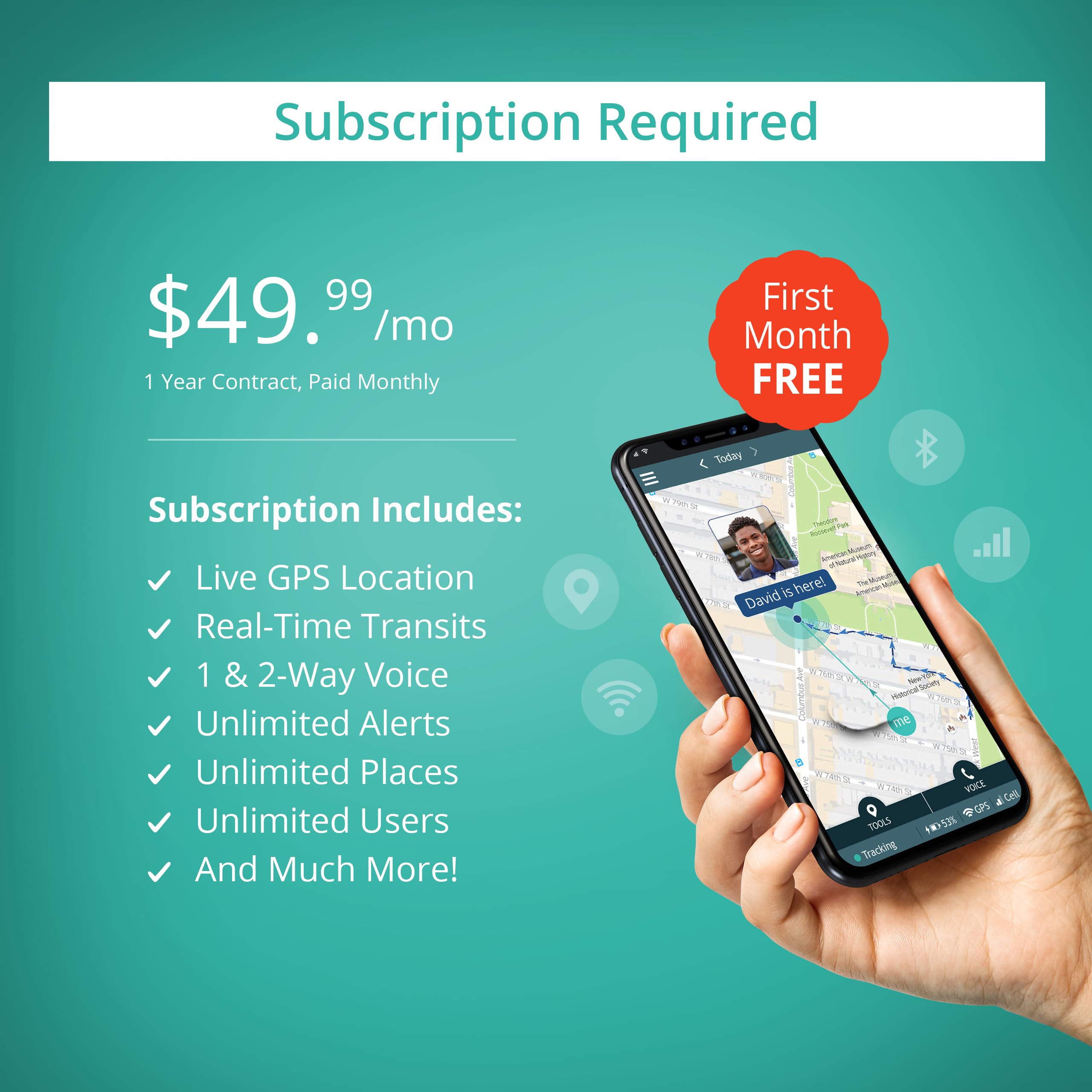 AngelSense Rastreador GPS personal para niños, adolescentes, autismo, necesidades especiales, ancianos, demencia - Altavoz de respuesta automática de 2 vías y botón SOS - Seguimiento de autobús