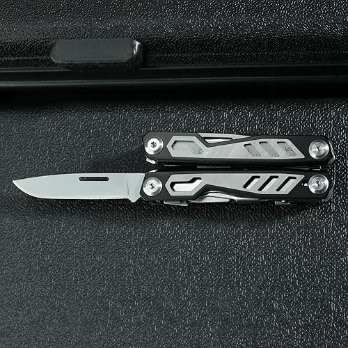 Miniatura 8 de Multiherramienta compacta 16 en 1, tamaño completo, multiherramienta para bricolaje, mango negro de alto agarre - EDCsenderismojardín