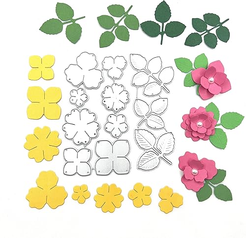11 piezas de metal troqueladas florales de flores, hojas de muelles, troqueles de bricolaje para manualidades, plantillas de molde para