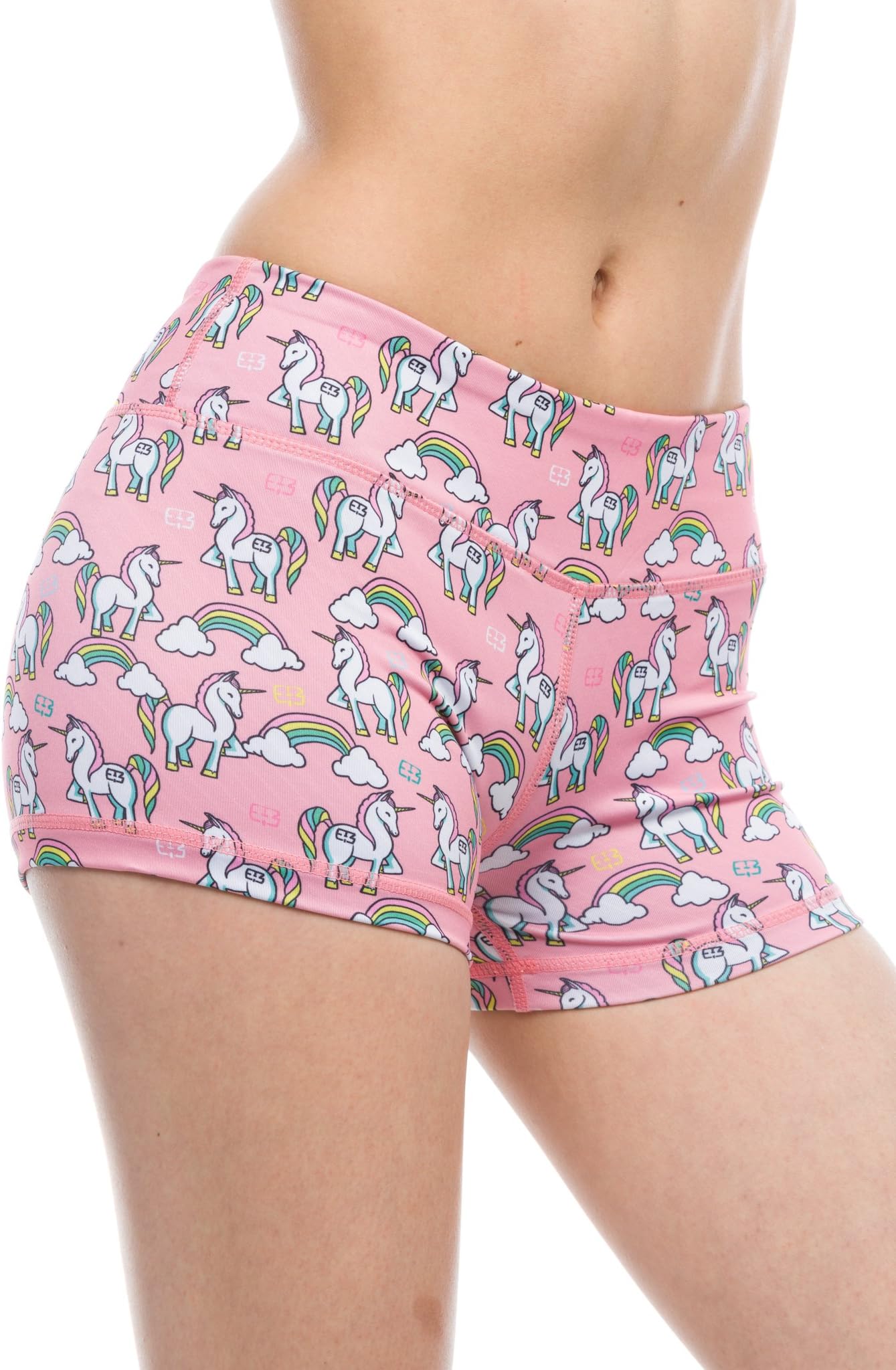 IABMFG Premium Woman's Compression Workout Shorts - Patriot and Unicorn Yoga, Dance, Lifting, Running, Crossfit