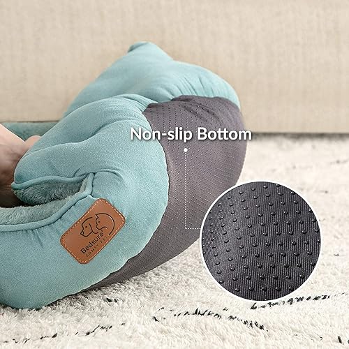Miniatura 77 de Bedsure Camas lavables para perros, camas redondas con parte inferior antideslizante para gatos de interior, cachorros y gatitos, 20 pulgadas, gris